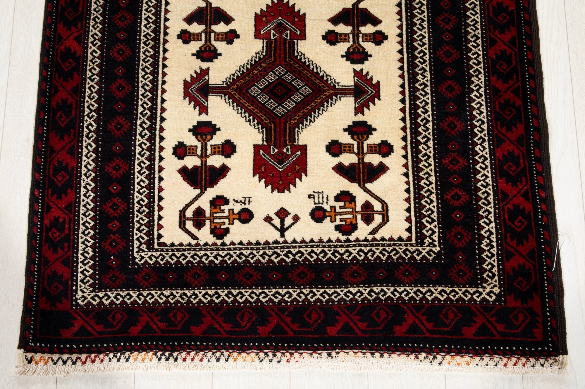 Hand-Knotted Vintage Wool Area Rug – 6' 3" x 3' 5" (190 x 104 cm) - Yasi & Fara