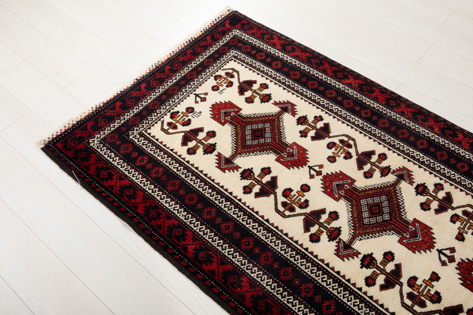 Hand-Knotted Vintage Wool Area Rug – 6' 3" x 3' 5" (190 x 104 cm) - Yasi & Fara