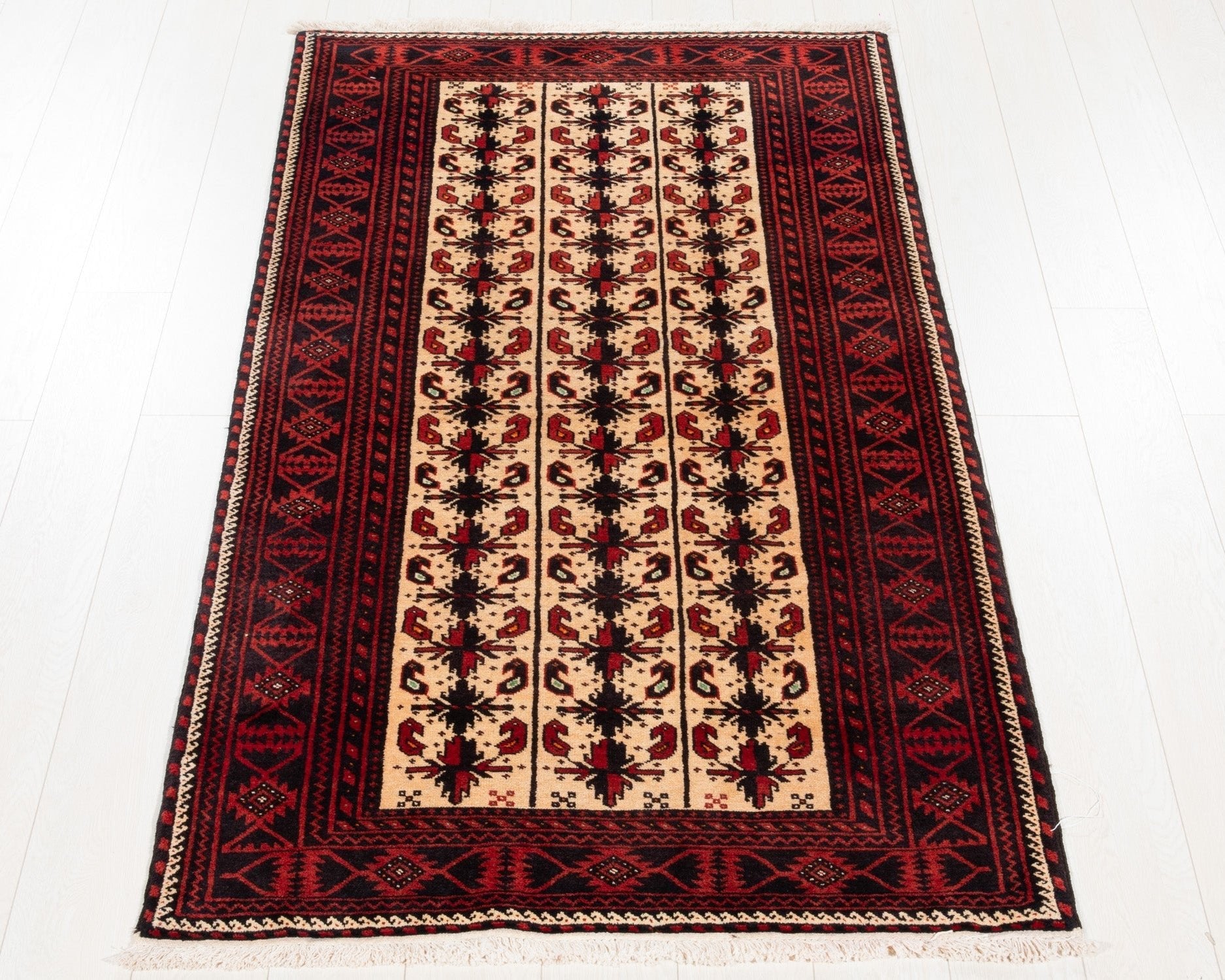 Hand-Knotted Vintage Wool Area Rug – 6' 5" x 3' 5" (196 x 103 cm) - Yasi & Fara