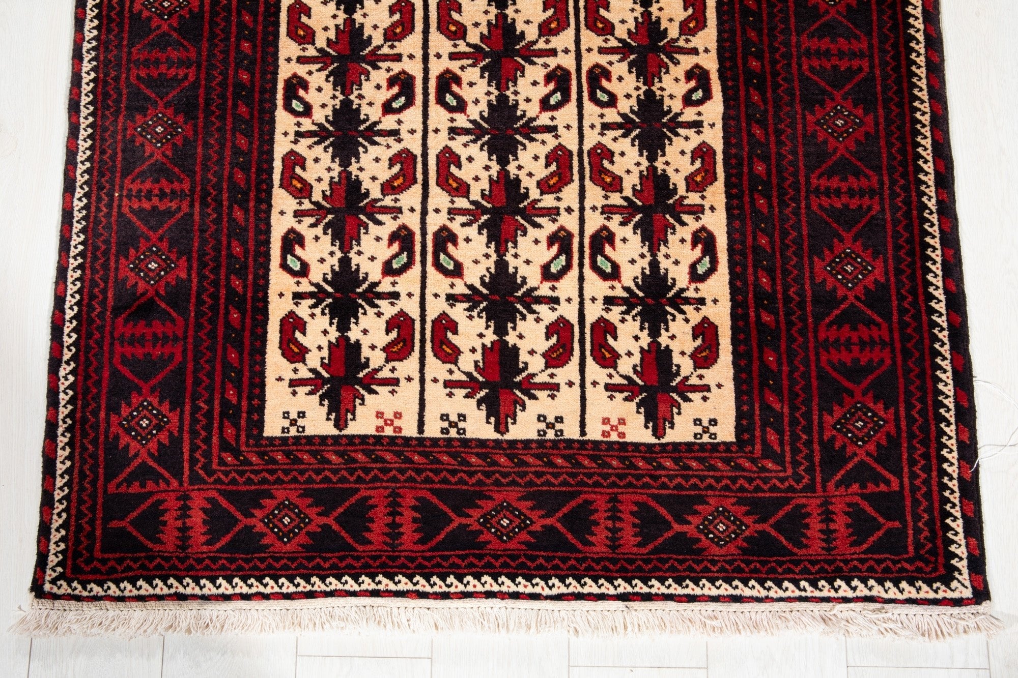 Hand-Knotted Vintage Wool Area Rug – 6' 5" x 3' 5" (196 x 103 cm) - Yasi & Fara