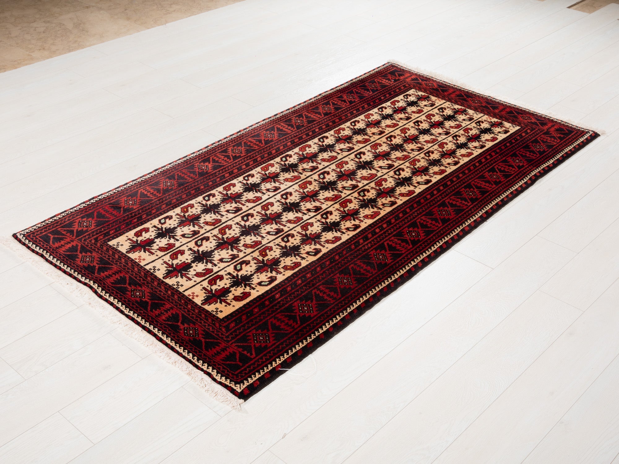 Hand-Knotted Vintage Wool Area Rug – 6' 5" x 3' 5" (196 x 103 cm) - Yasi & Fara