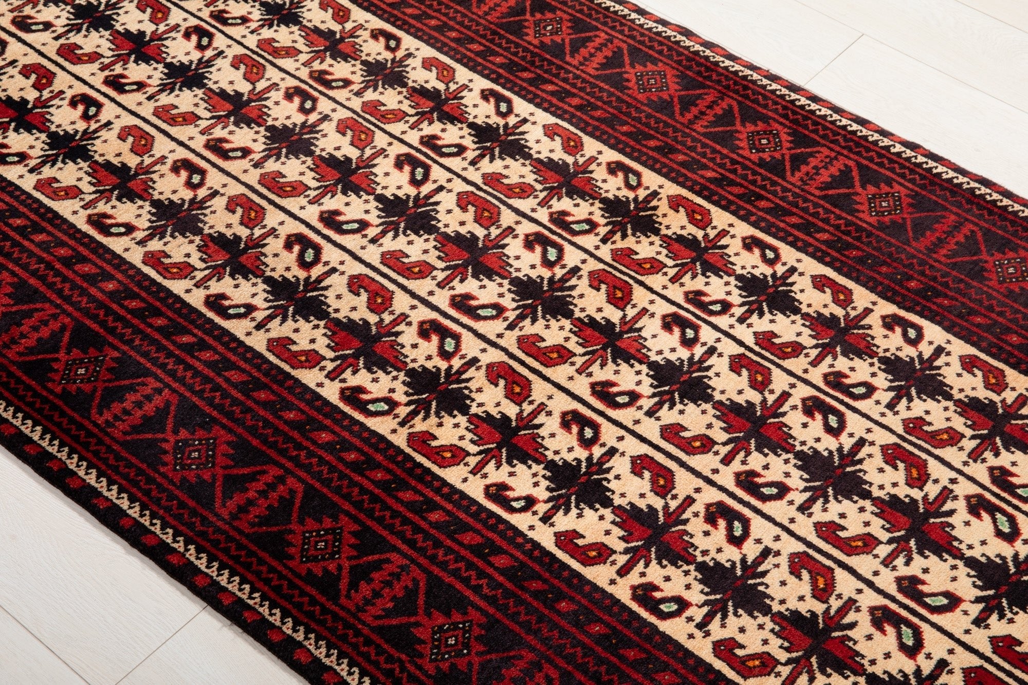 Hand-Knotted Vintage Wool Area Rug – 6' 5" x 3' 5" (196 x 103 cm) - Yasi & Fara