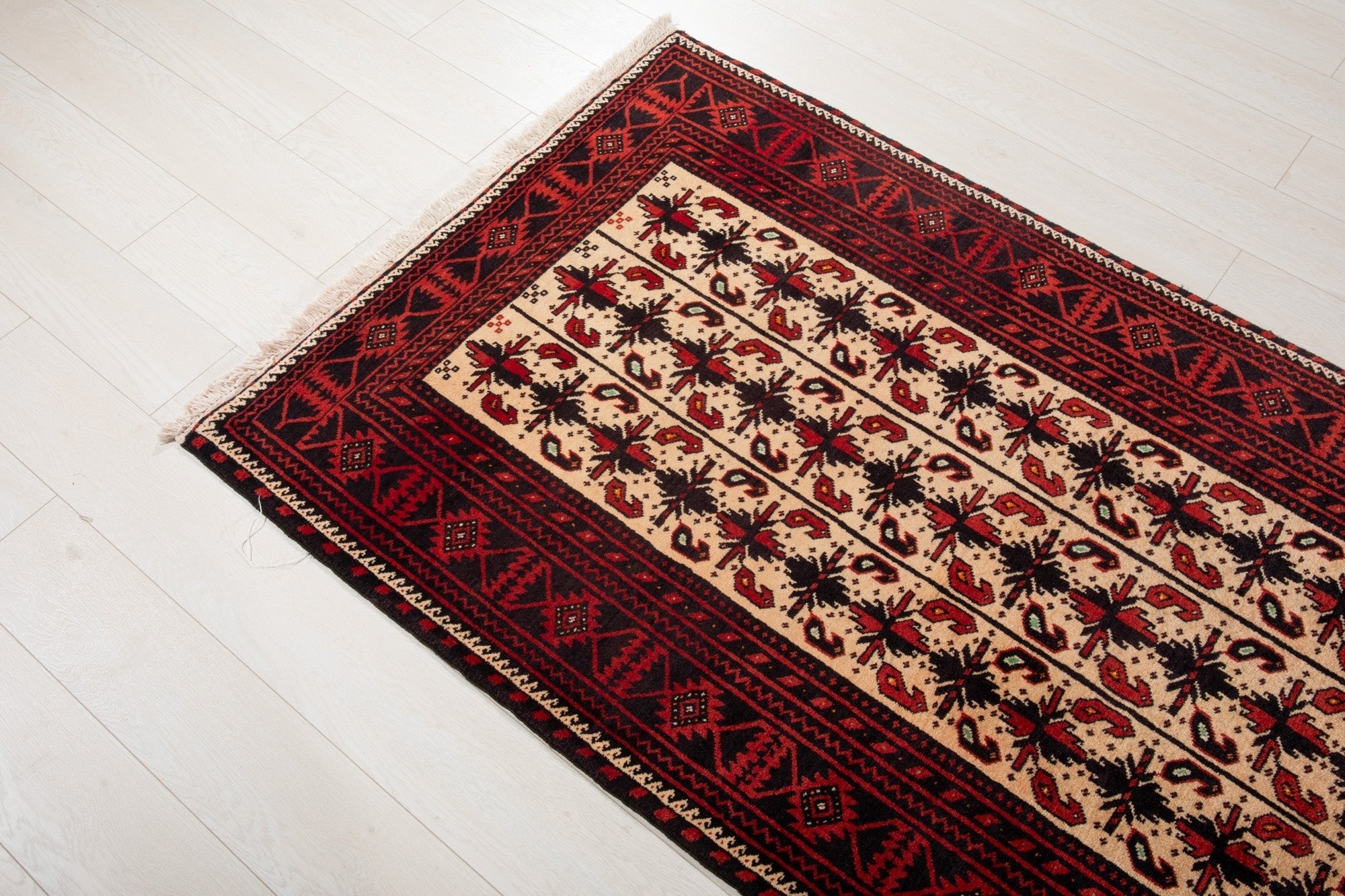 Hand-Knotted Vintage Wool Area Rug – 6' 5" x 3' 5" (196 x 103 cm) - Yasi & Fara