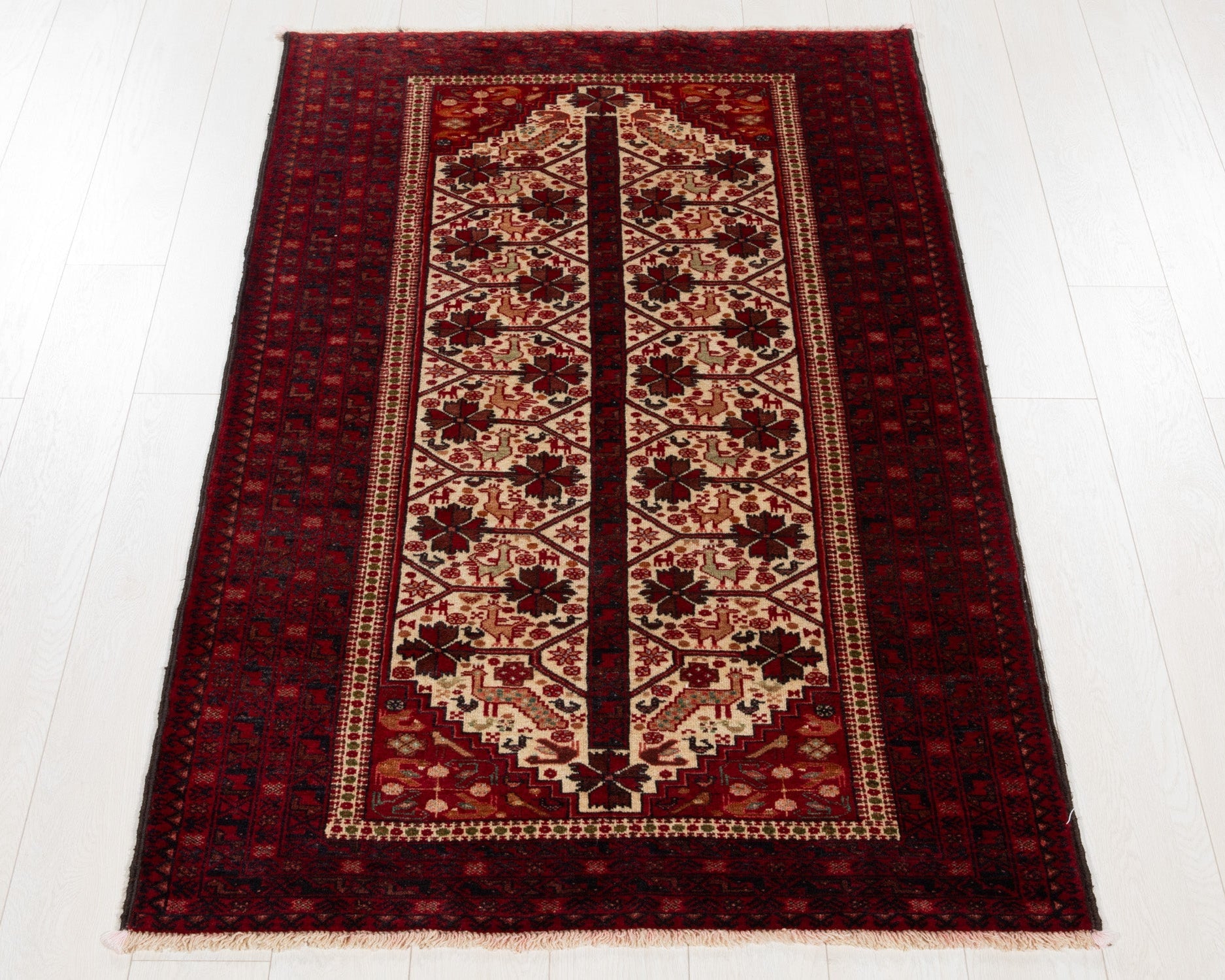 Hand-Knotted Vintage Wool Area Rug – 6' x 3' 5" (183 x 105 cm) - Yasi & Fara