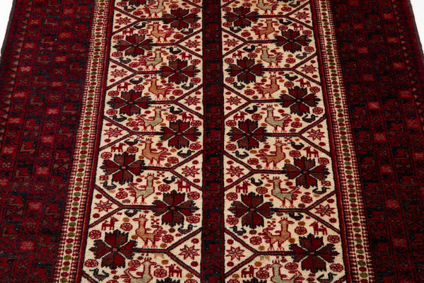 6' x 3' 5" Excellent Hand-Knotted Collectible Vintage Fine Tribal Rug