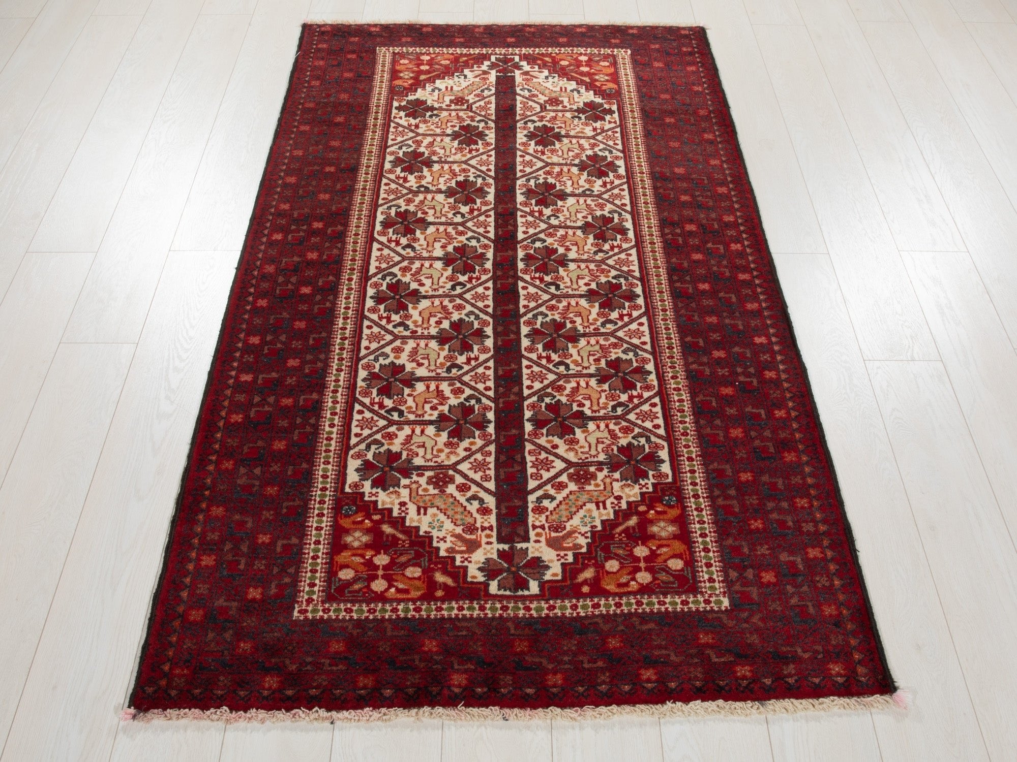 Hand-Knotted Vintage Wool Area Rug – 6' x 3' 5" (183 x 105 cm) - Yasi & Fara