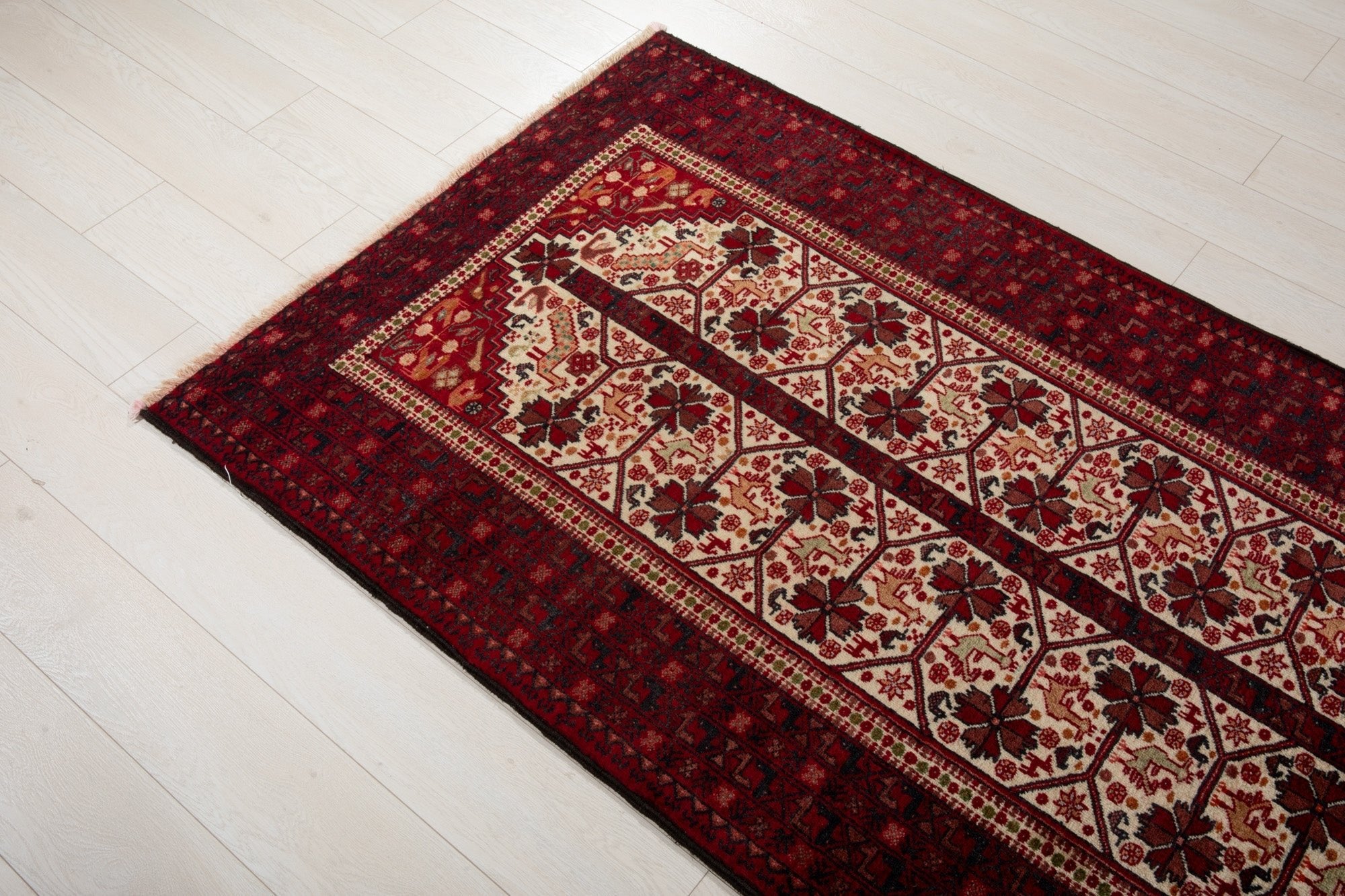 Hand-Knotted Vintage Wool Area Rug – 6' x 3' 5" (183 x 105 cm) - Yasi & Fara