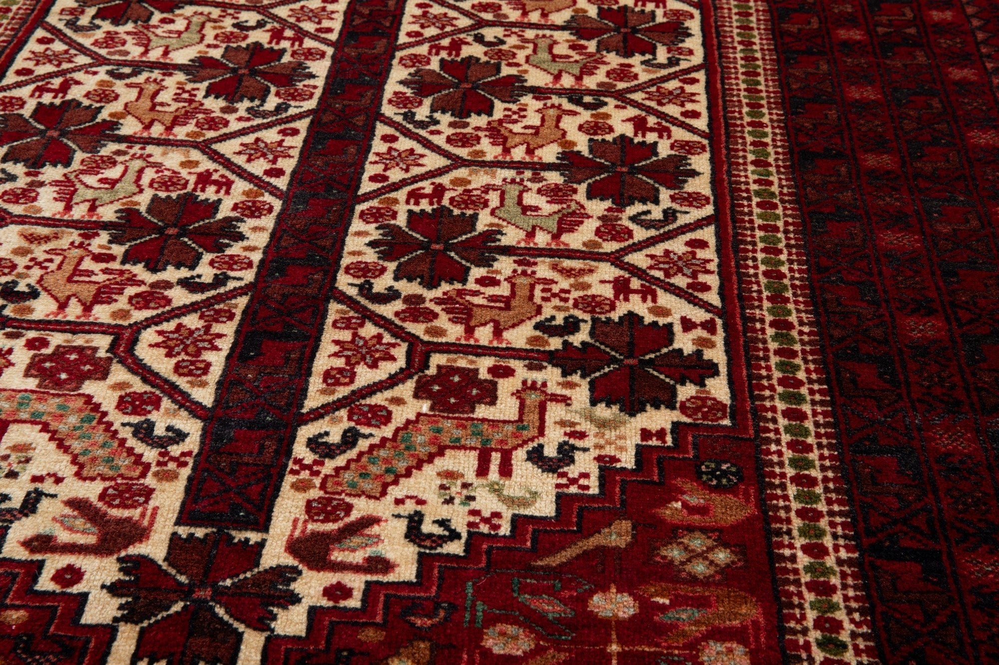 Hand-Knotted Vintage Wool Area Rug – 6' x 3' 5" (183 x 105 cm) - Yasi & Fara