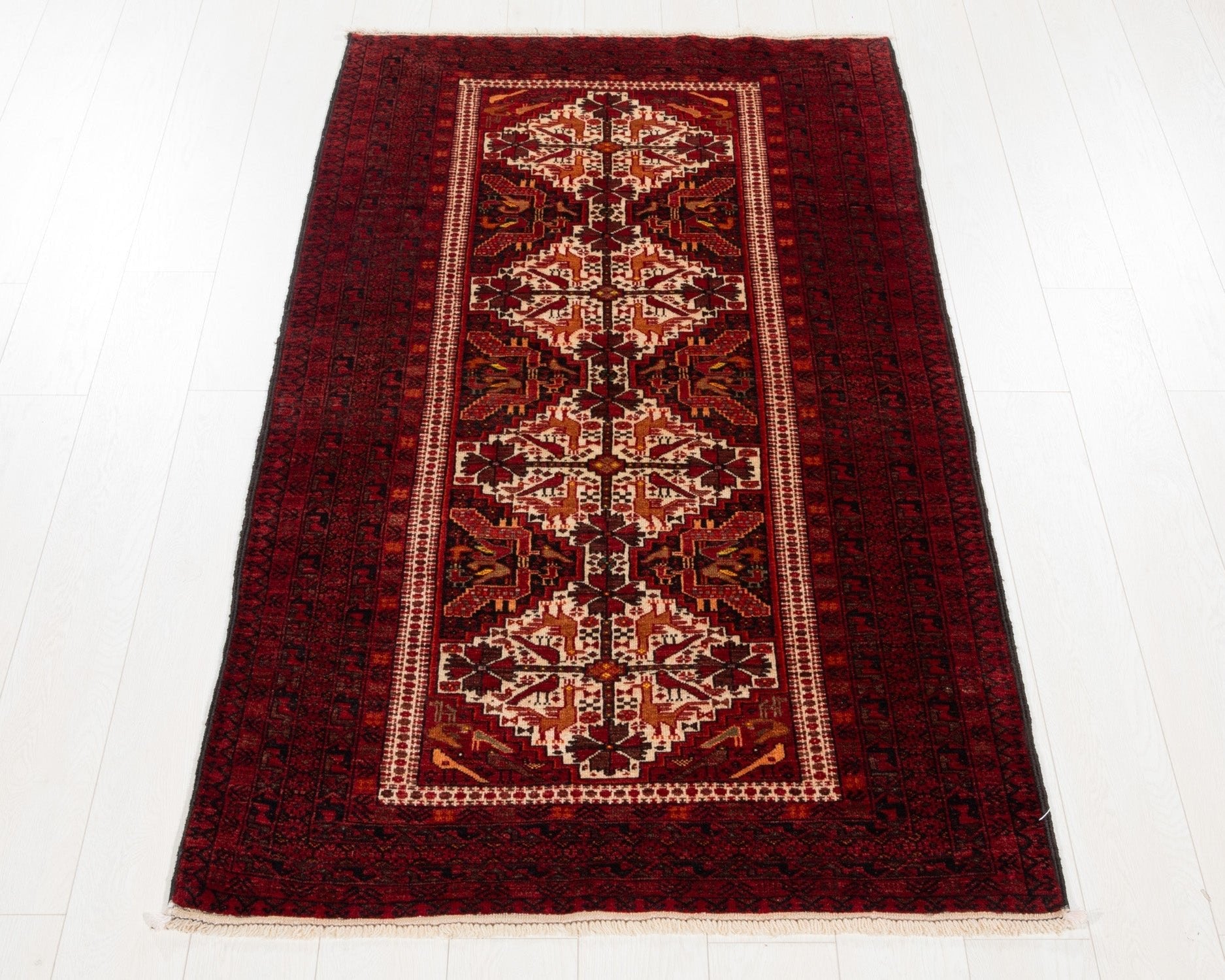 Hand-Knotted Vintage Wool Area Rug – 6' 4" x 3' 5" (193 x 104 cm) - Yasi & Fara