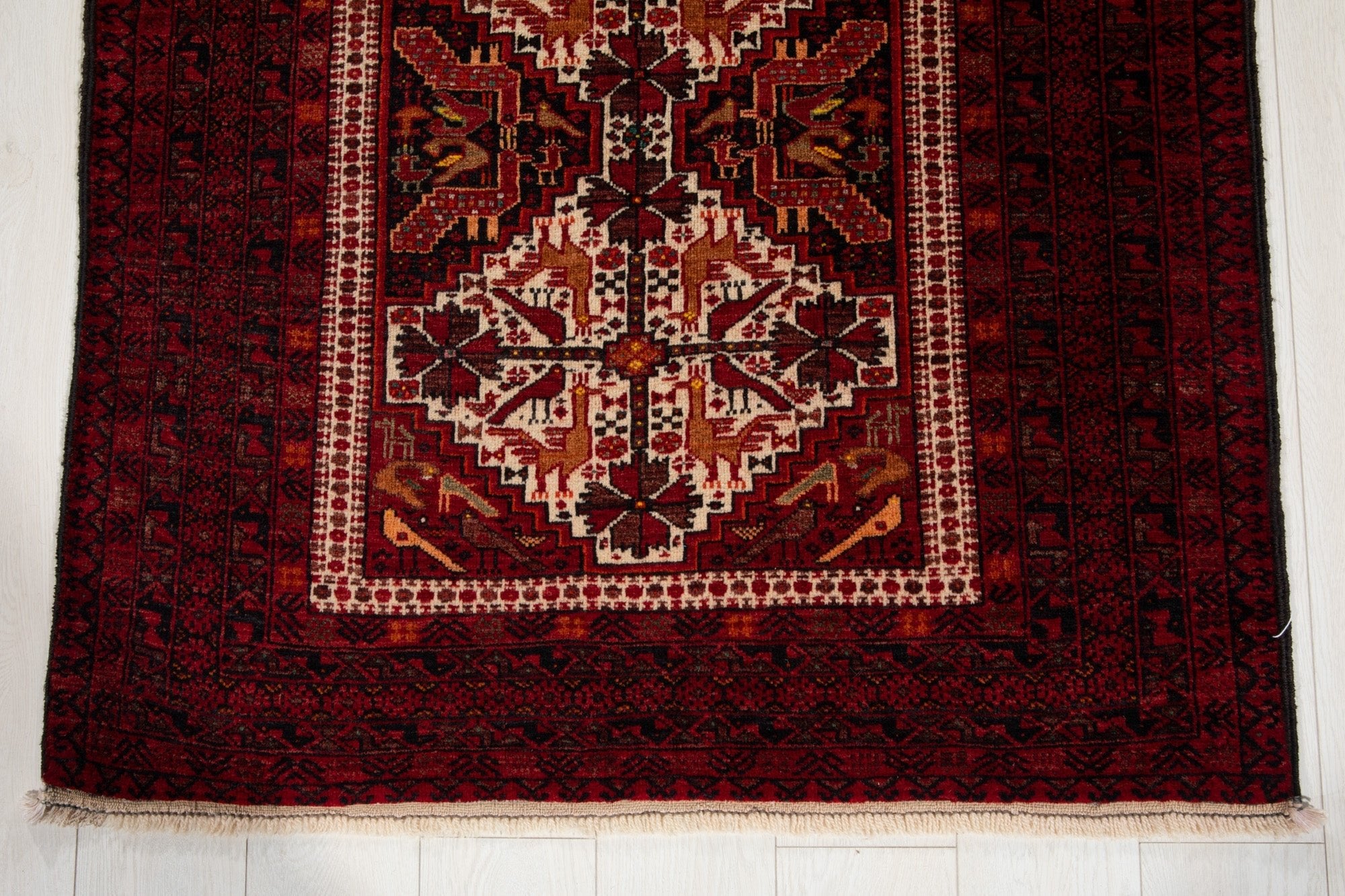 Hand-Knotted Vintage Wool Area Rug – 6' 4" x 3' 5" (193 x 104 cm) - Yasi & Fara