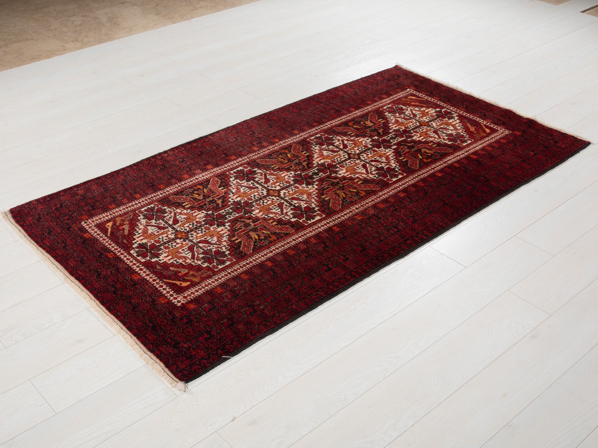 Hand-Knotted Vintage Wool Area Rug – 6' 4" x 3' 5" (193 x 104 cm) - Yasi & Fara