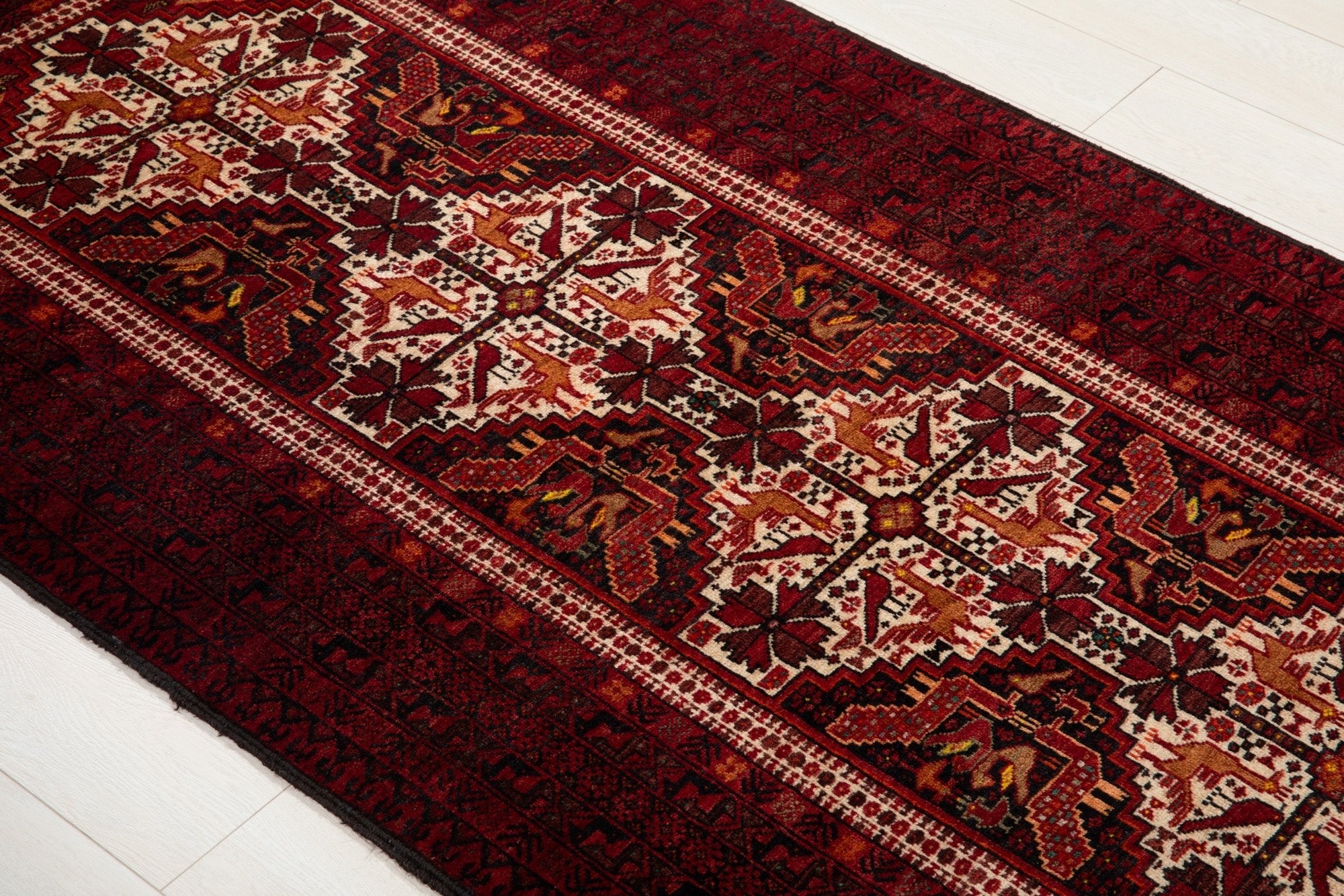 Hand-Knotted Vintage Wool Area Rug – 6' 4" x 3' 5" (193 x 104 cm) - Yasi & Fara