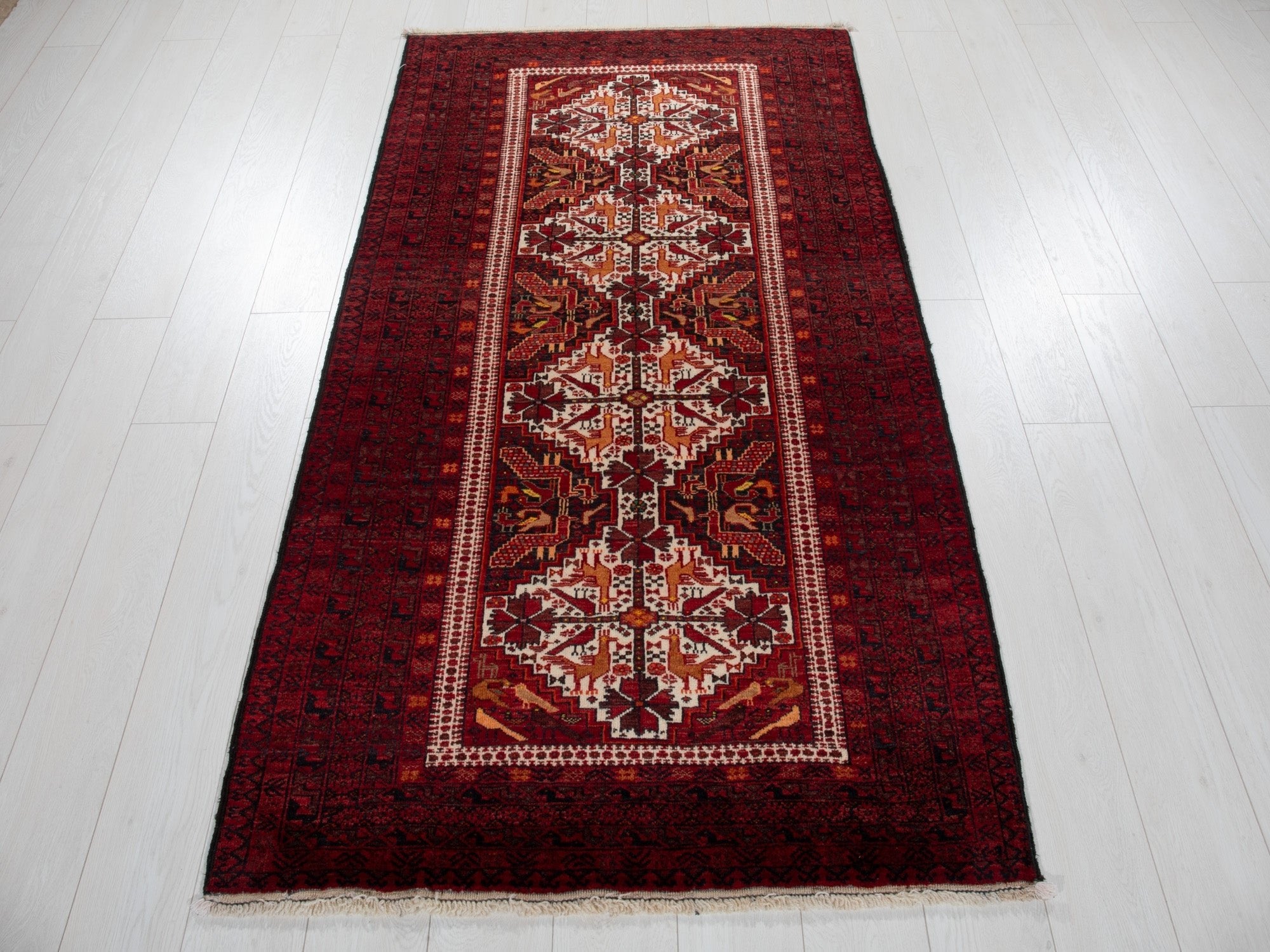 Hand-Knotted Vintage Wool Area Rug – 6' 4" x 3' 5" (193 x 104 cm) - Yasi & Fara