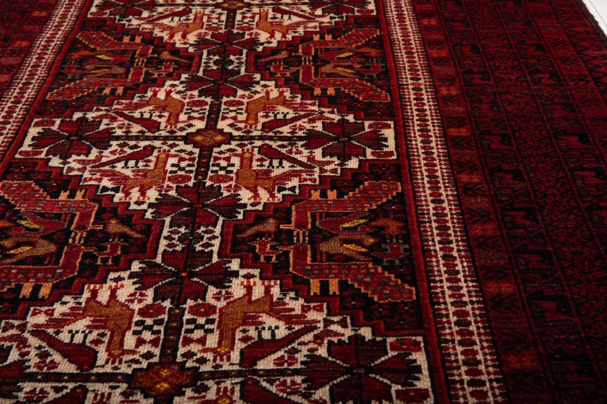 Hand-Knotted Vintage Wool Area Rug – 6' 4" x 3' 5" (193 x 104 cm) - Yasi & Fara