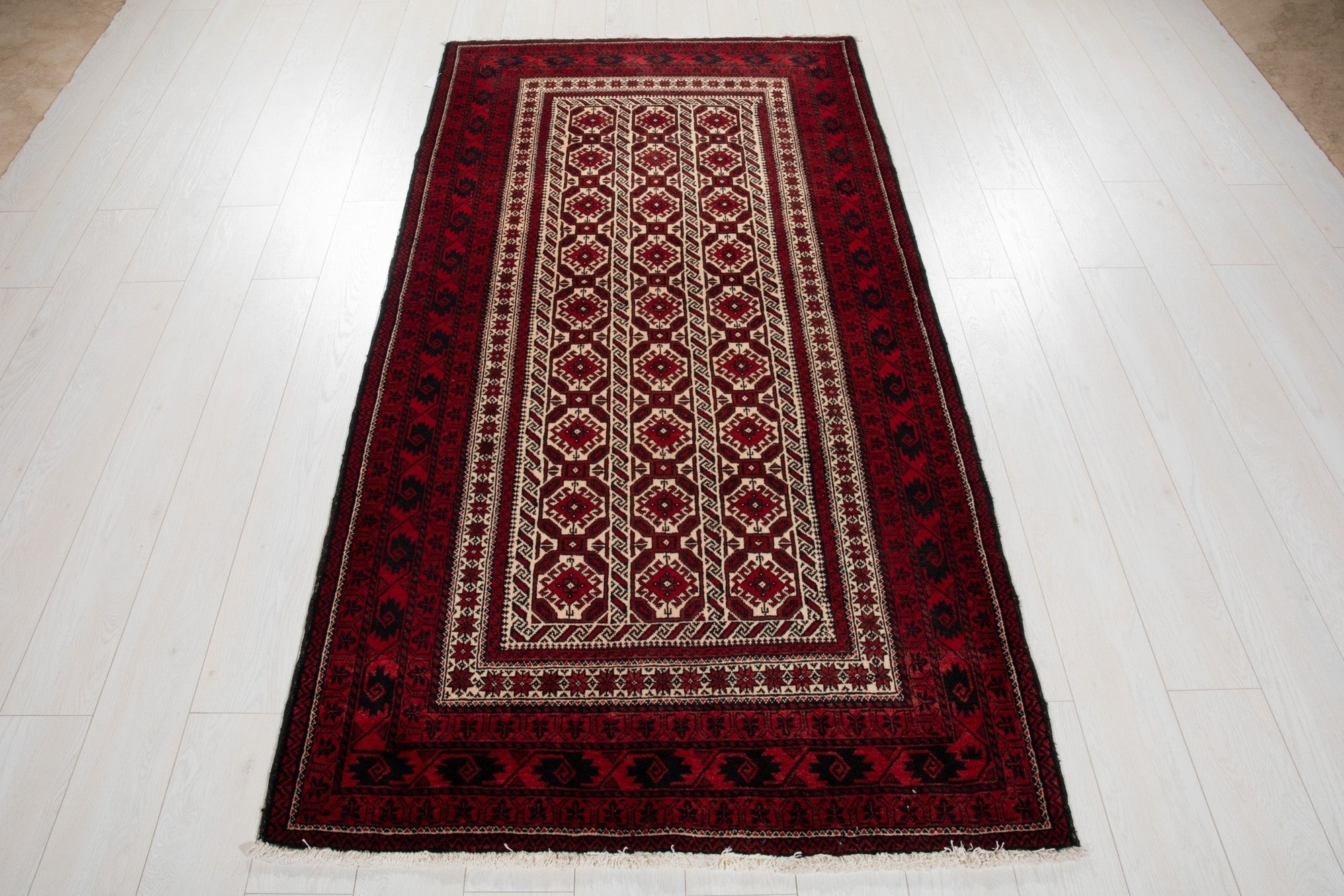 Hand-Knotted Vintage Wool Area Rug – 6' 11" x 3' 8 (211 x 112 cm) - Yasi & Fara