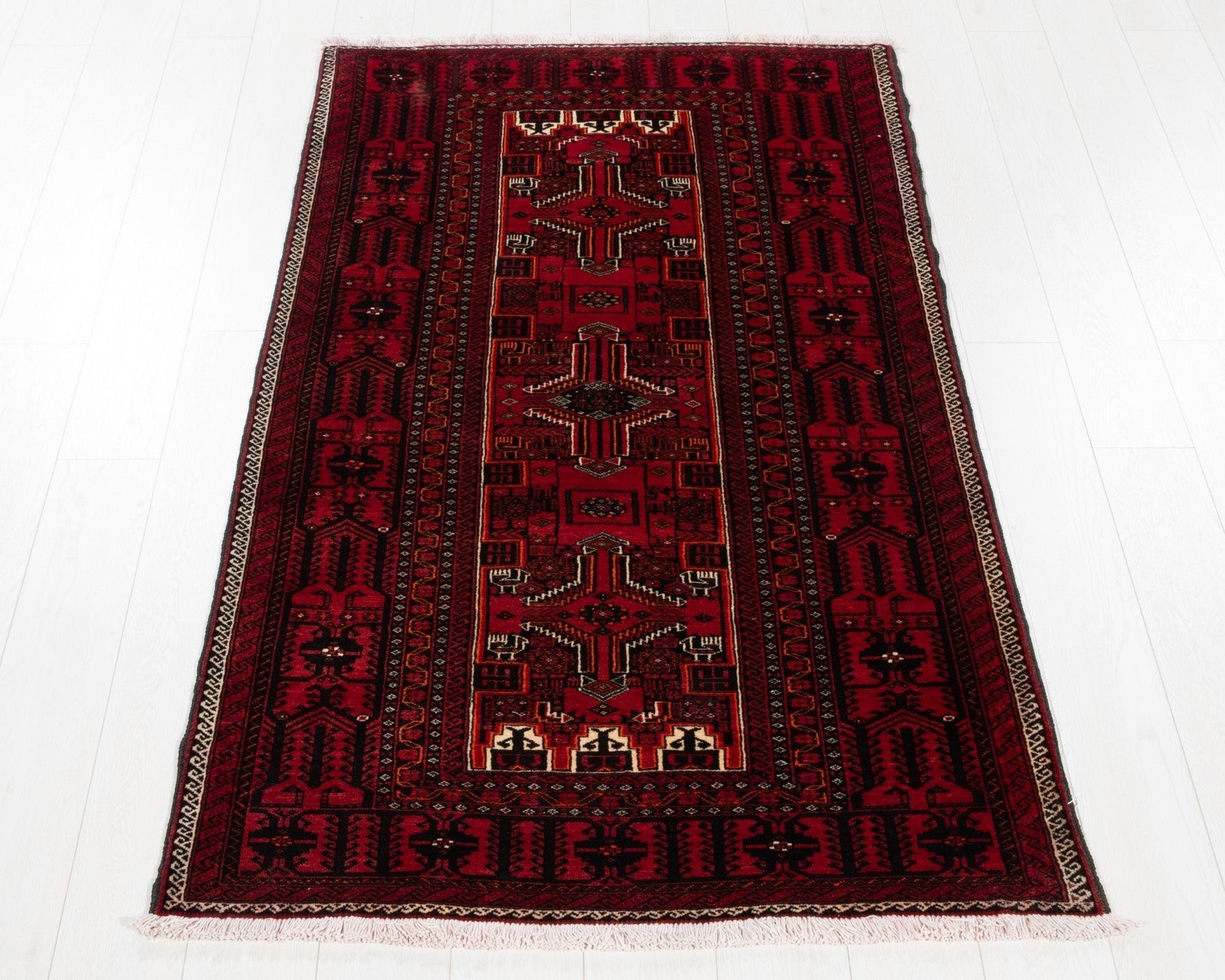 Hand-Knotted Vintage Wool Area Rug – 6' 6" x 3' 5" (199 x 104 cm) - Yasi & Fara