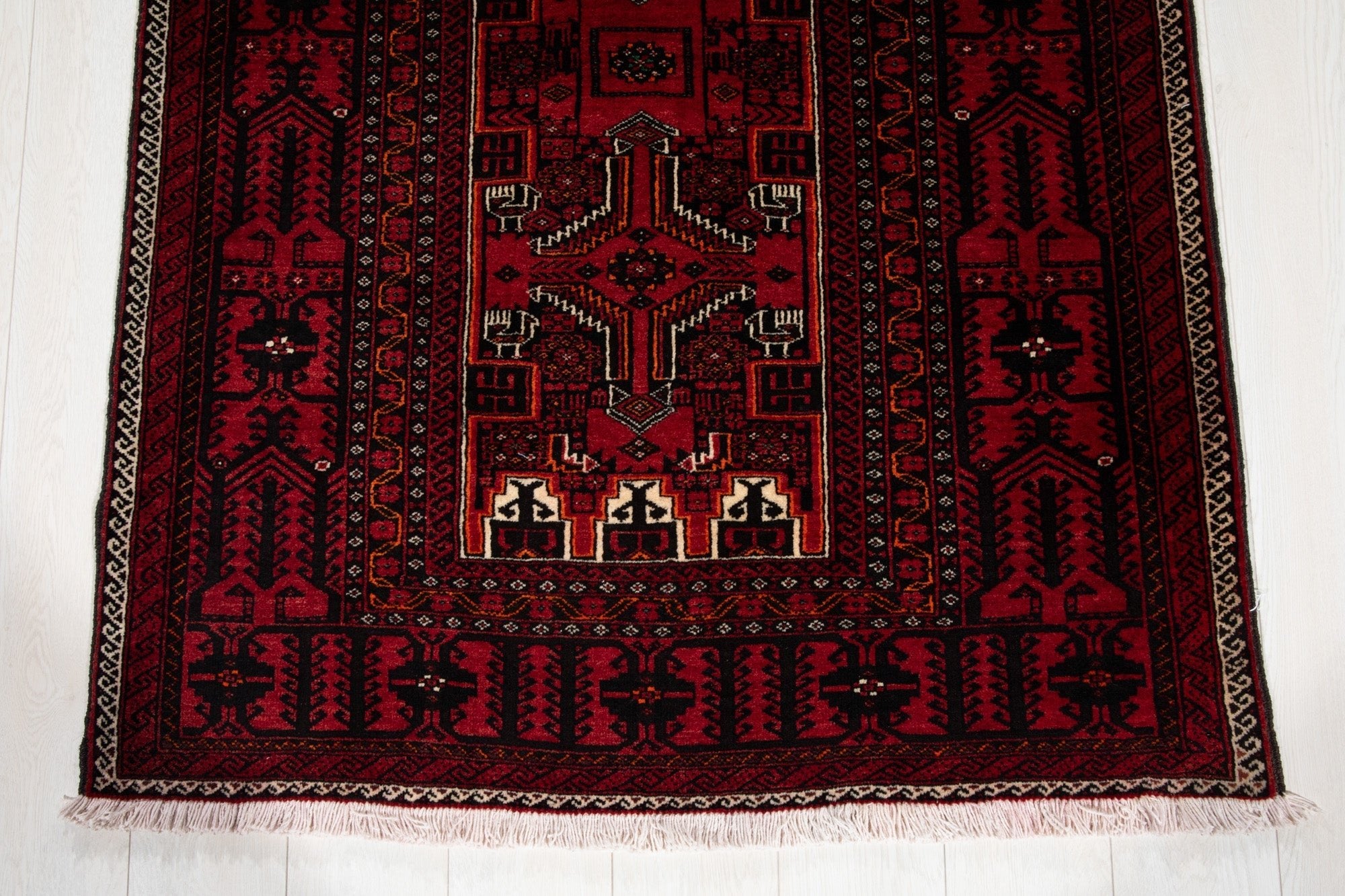 Hand-Knotted Vintage Wool Area Rug – 6' 6" x 3' 5" (199 x 104 cm) - Yasi & Fara