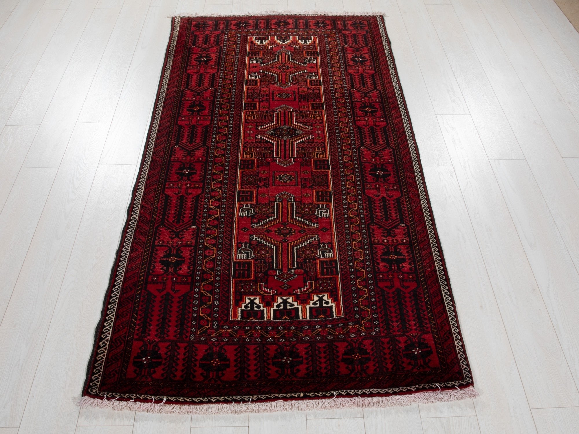Hand-Knotted Vintage Wool Area Rug – 6' 6" x 3' 5" (199 x 104 cm) - Yasi & Fara