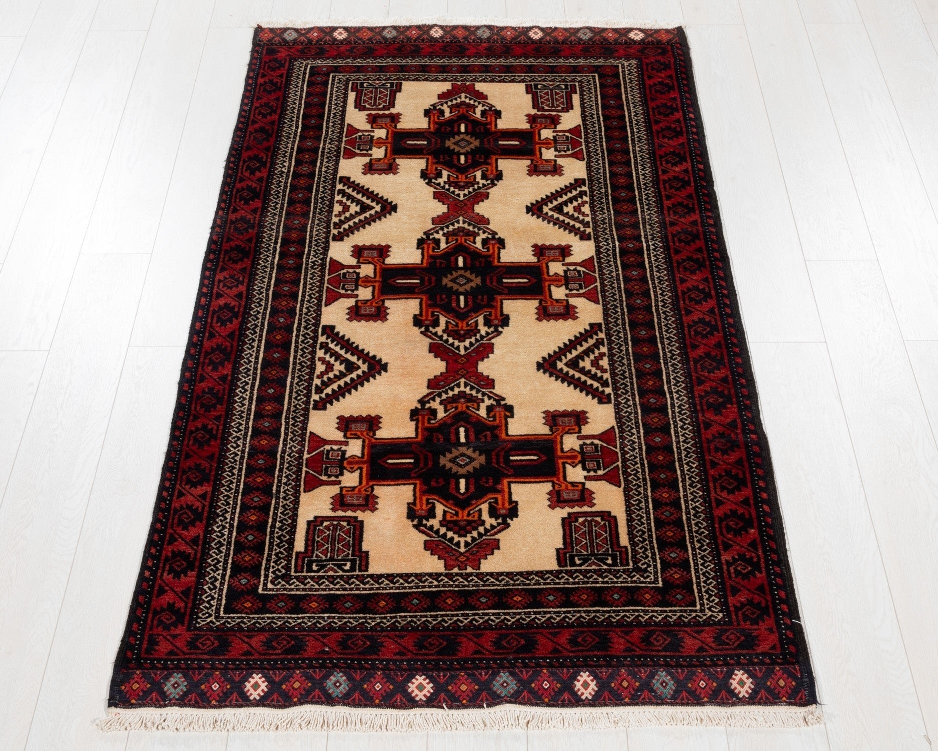 Hand-Knotted Vintage Wool Area Rug – 6' 3" x 3' 5" (191 x 105 cm) - Yasi & Fara