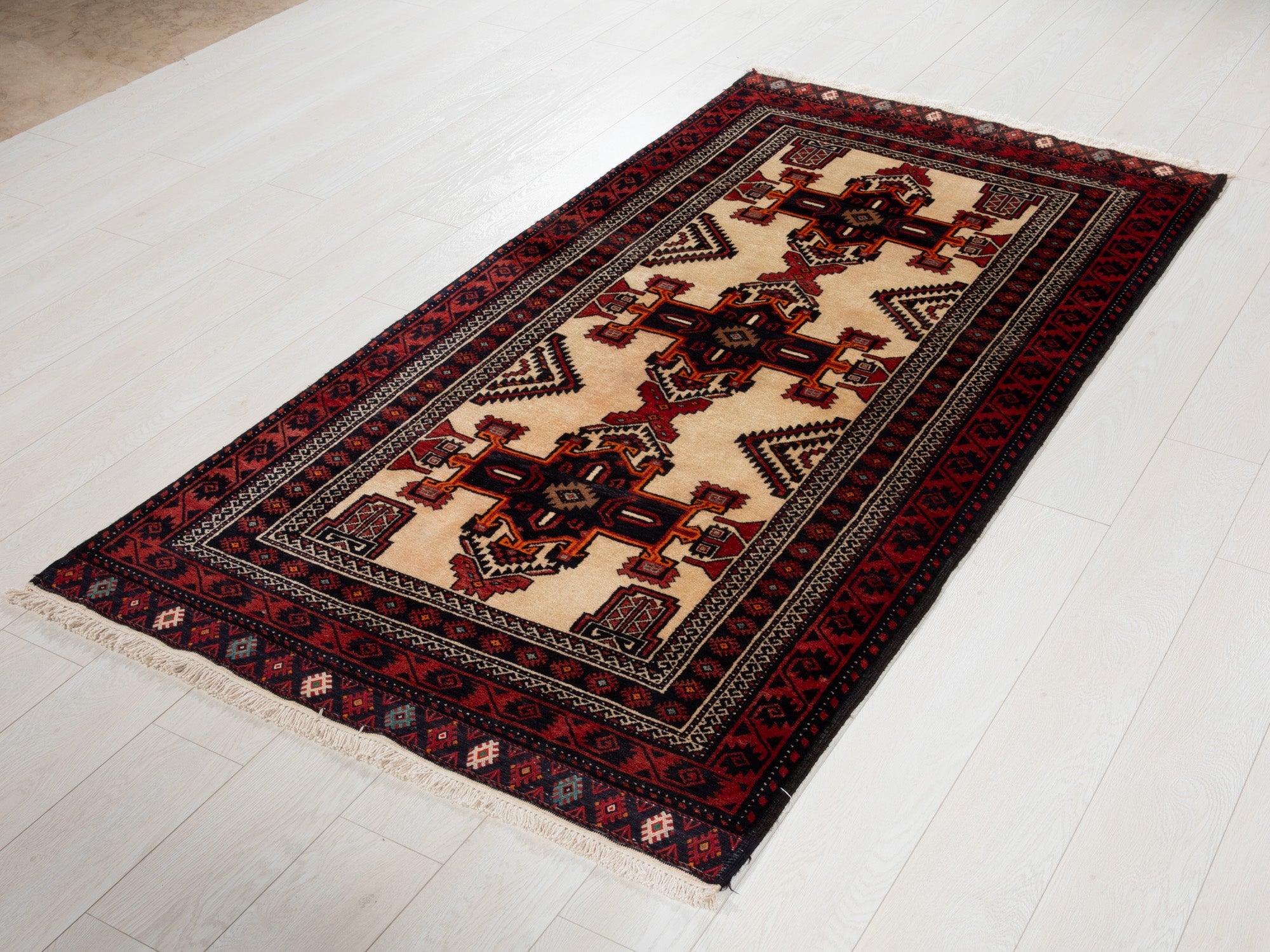 Hand-Knotted Vintage Wool Area Rug – 6' 3" x 3' 5" (191 x 105 cm) - Yasi & Fara