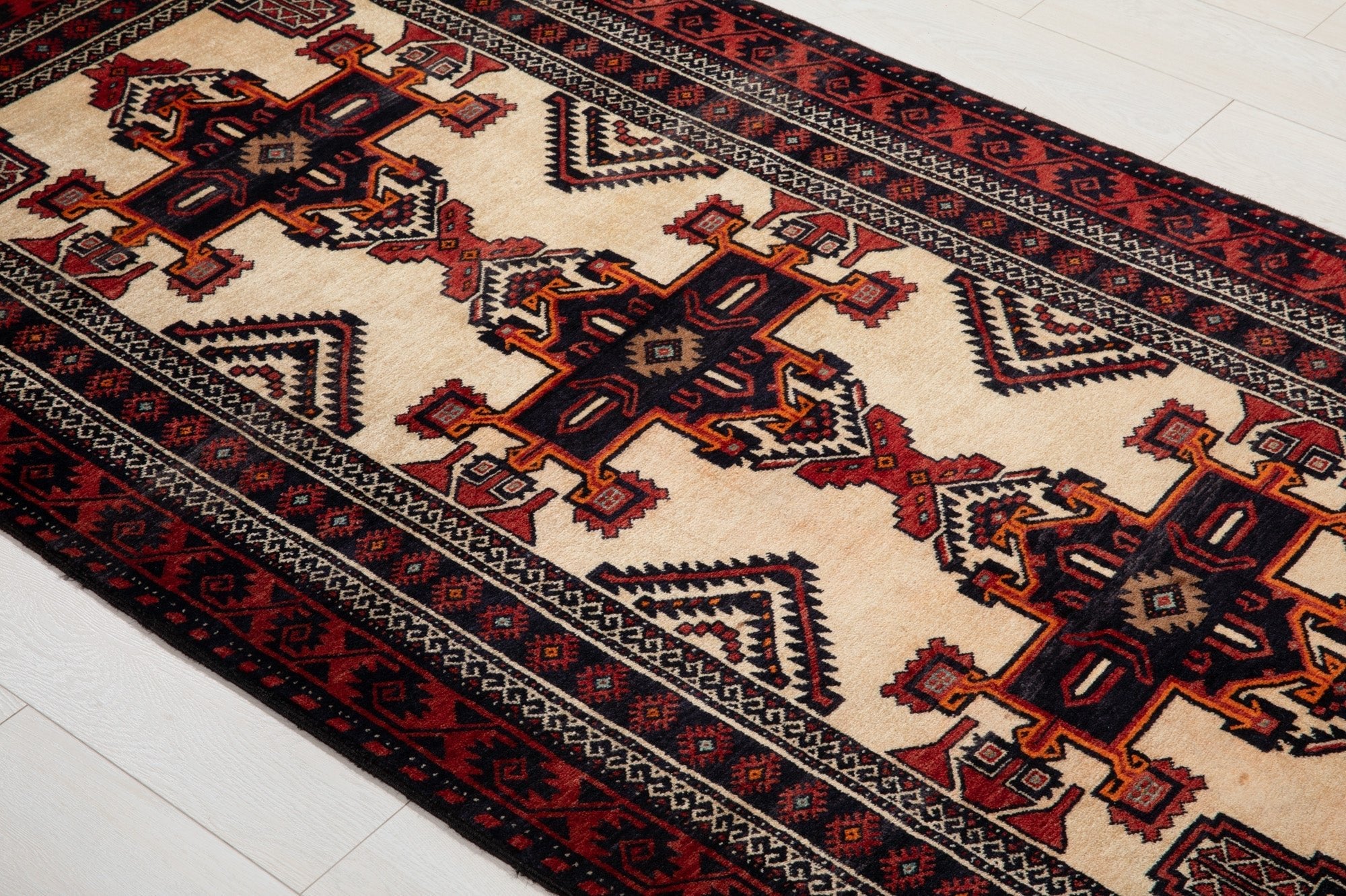 Hand-Knotted Vintage Wool Area Rug – 6' 3" x 3' 5" (191 x 105 cm) - Yasi & Fara