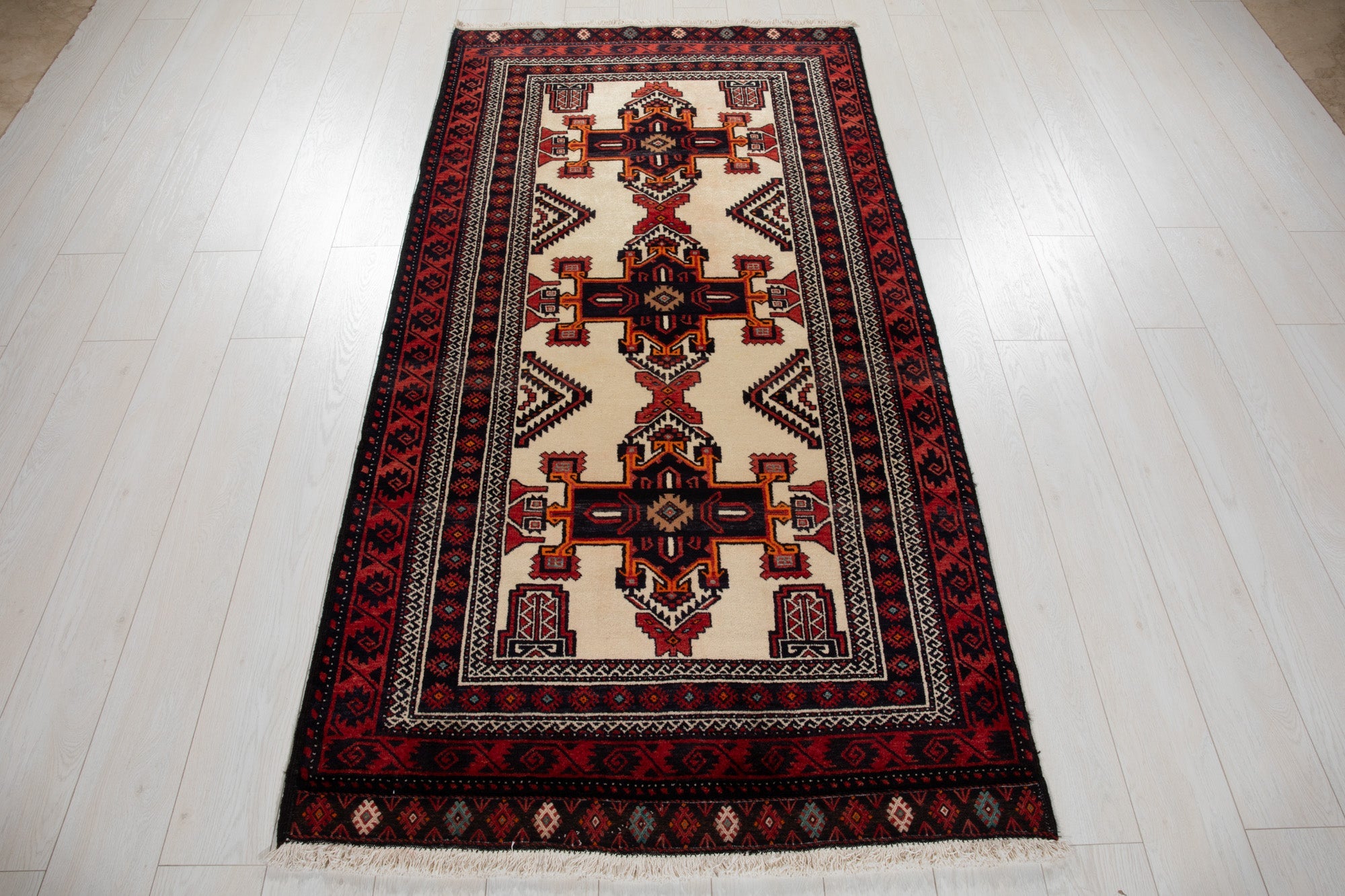 Hand-Knotted Vintage Wool Area Rug – 6' 3" x 3' 5" (191 x 105 cm) - Yasi & Fara