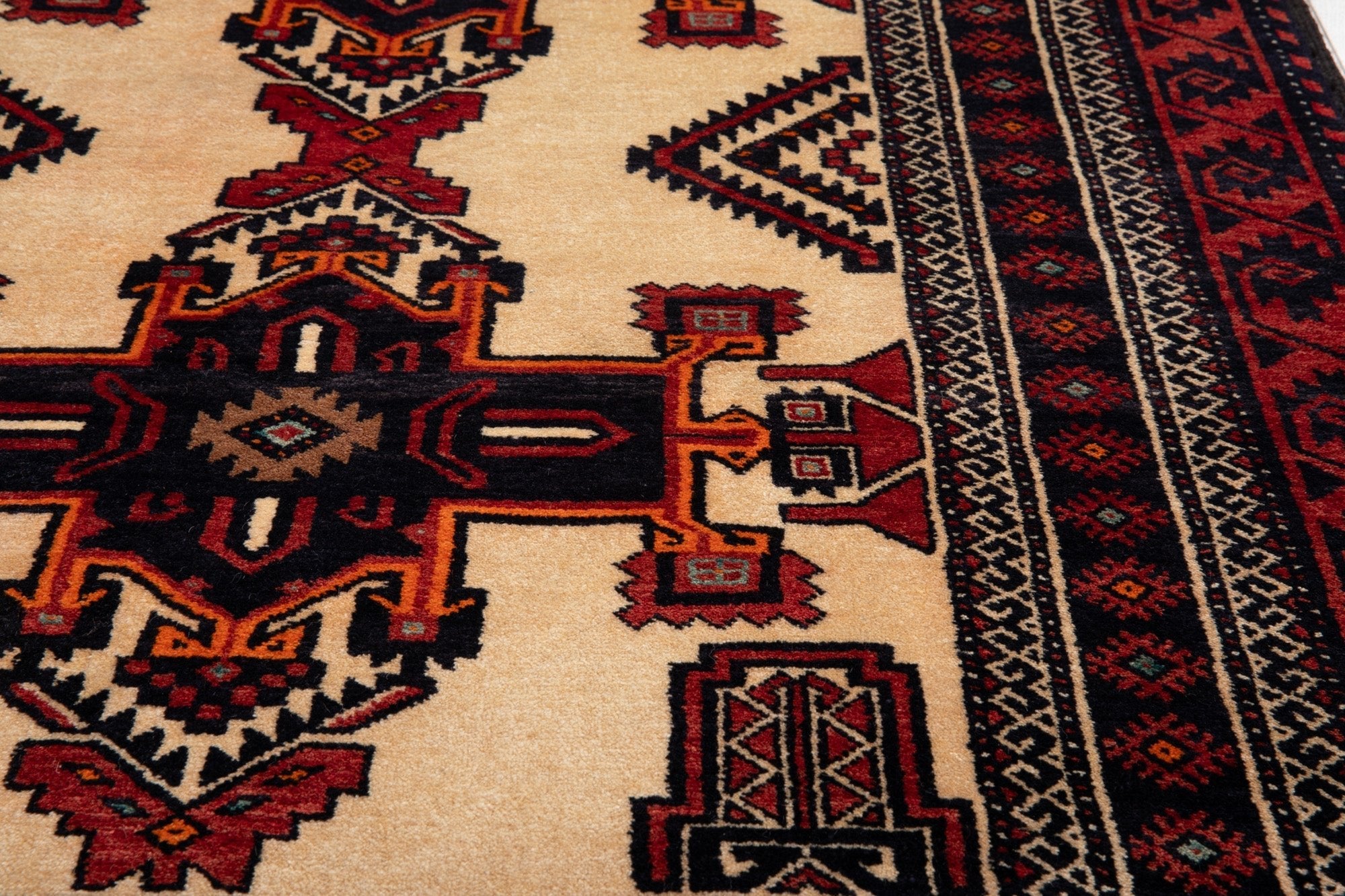Hand-Knotted Vintage Wool Area Rug – 6' 3" x 3' 5" (191 x 105 cm) - Yasi & Fara