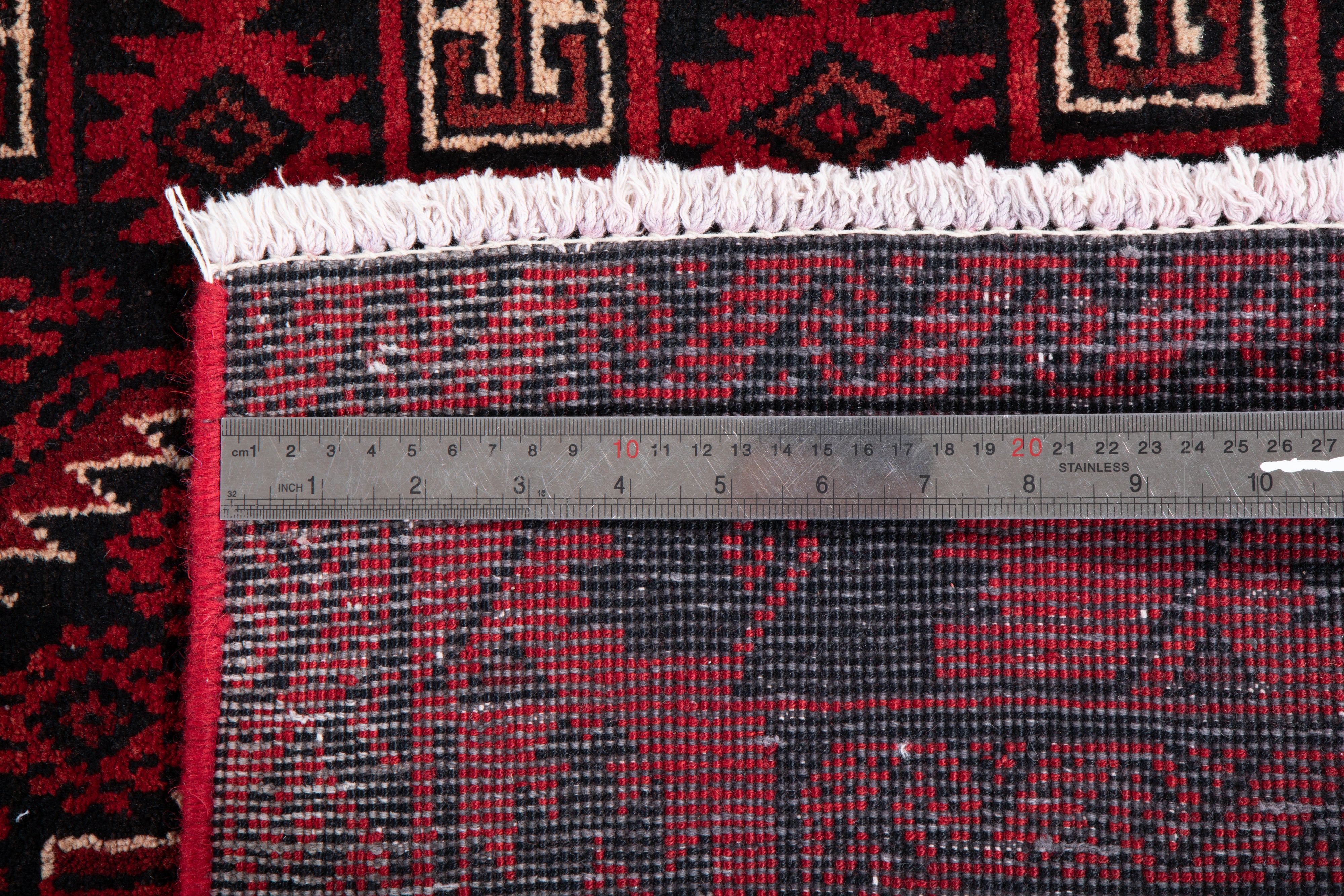 Fine Vintage Baluch Wool Rug, Red & Black, 3x6 – 6' 0" x 3' 1" (182 x 94 cm)