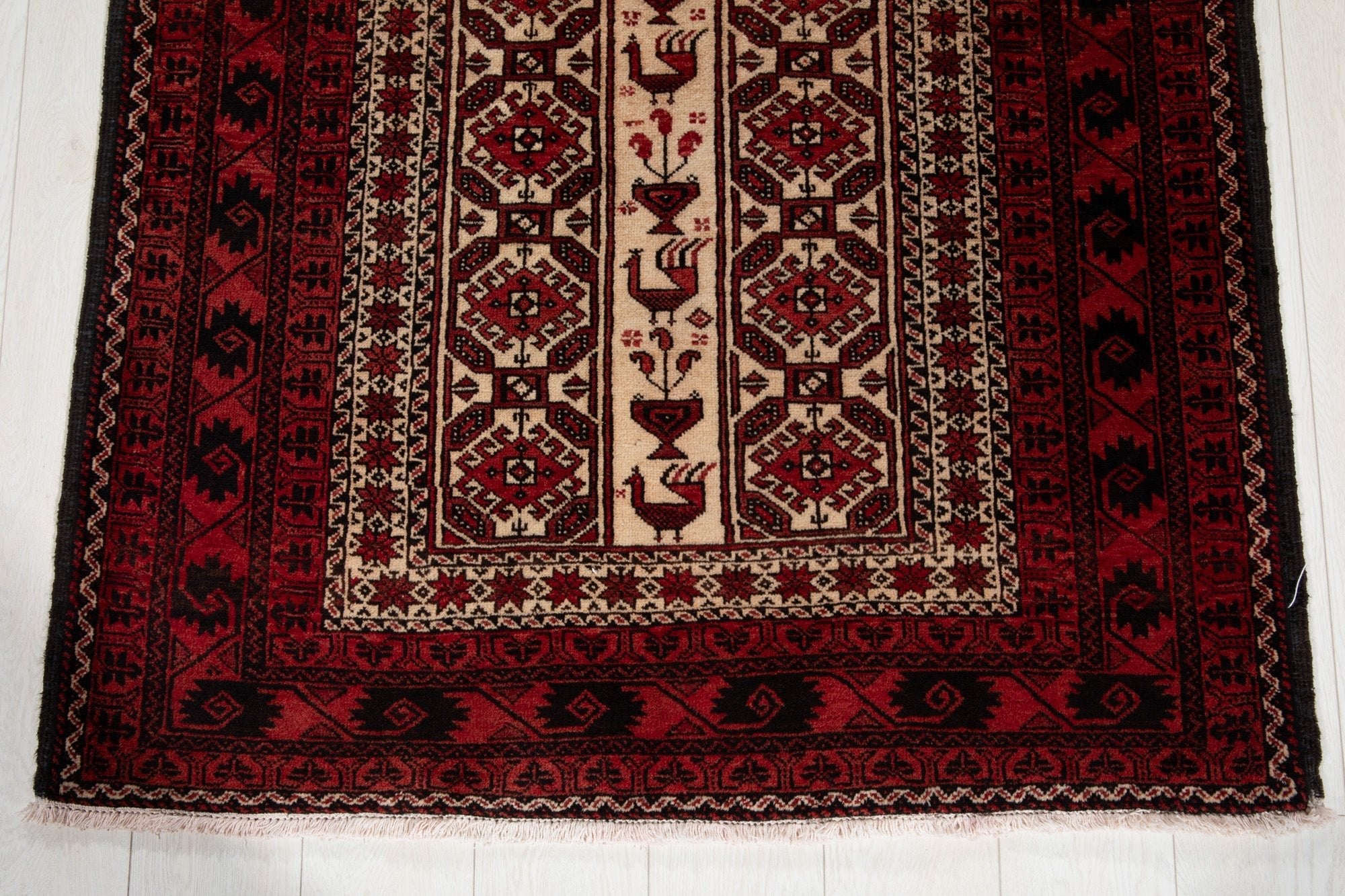 Hand-Knotted Vintage Wool Area Rug – 6' 8" x 3' 6" (204 x 106 cm) - Yasi & Fara