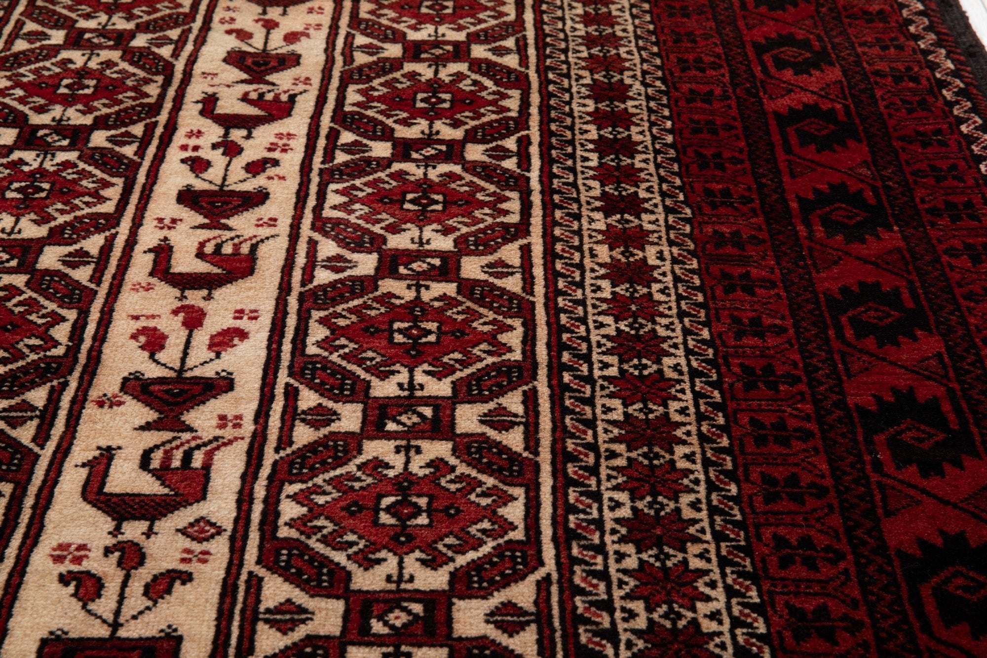 Hand-Knotted Vintage Wool Area Rug – 6' 8" x 3' 6" (204 x 106 cm) - Yasi & Fara