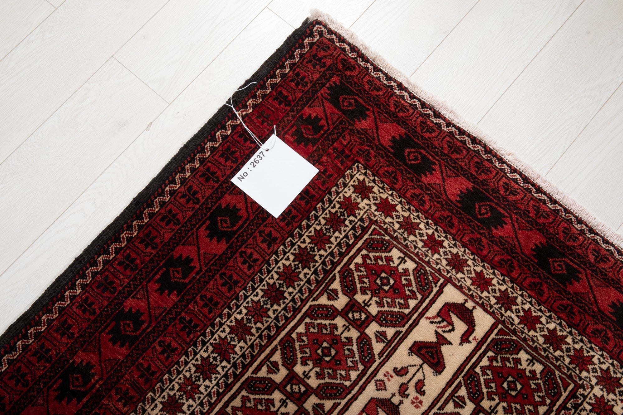 Hand-Knotted Vintage Wool Area Rug – 6' 8" x 3' 6" (204 x 106 cm) - Yasi & Fara