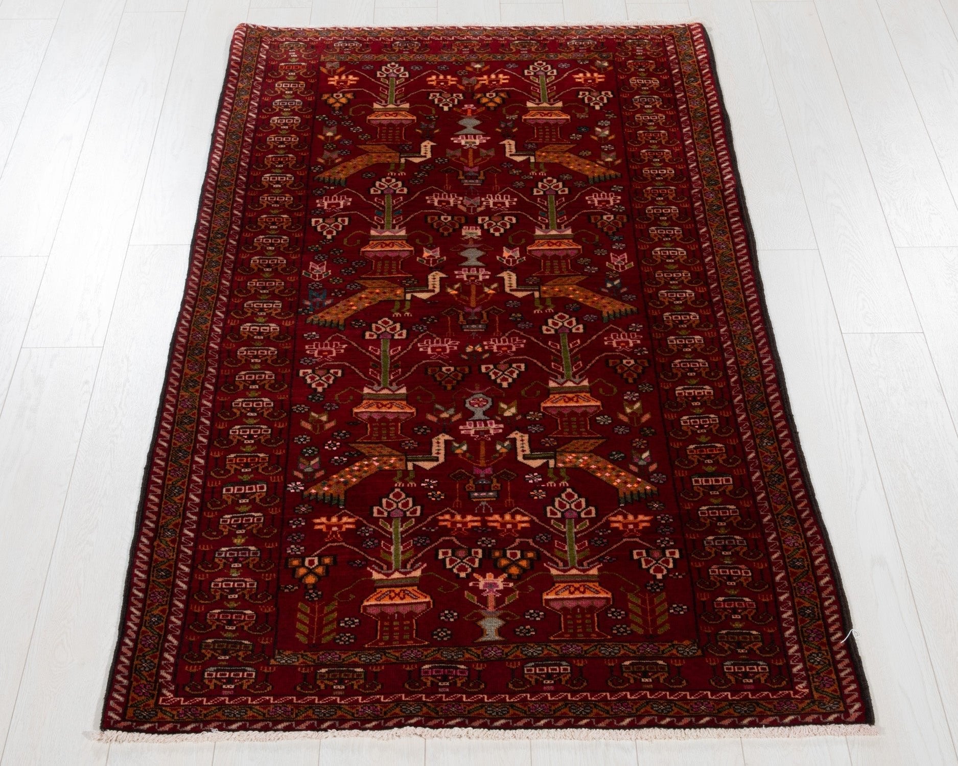 Hand-Knotted Vintage Wool Area Rug – 6' 5" x 3' 6" (196 x 107 cm) - Yasi & Fara