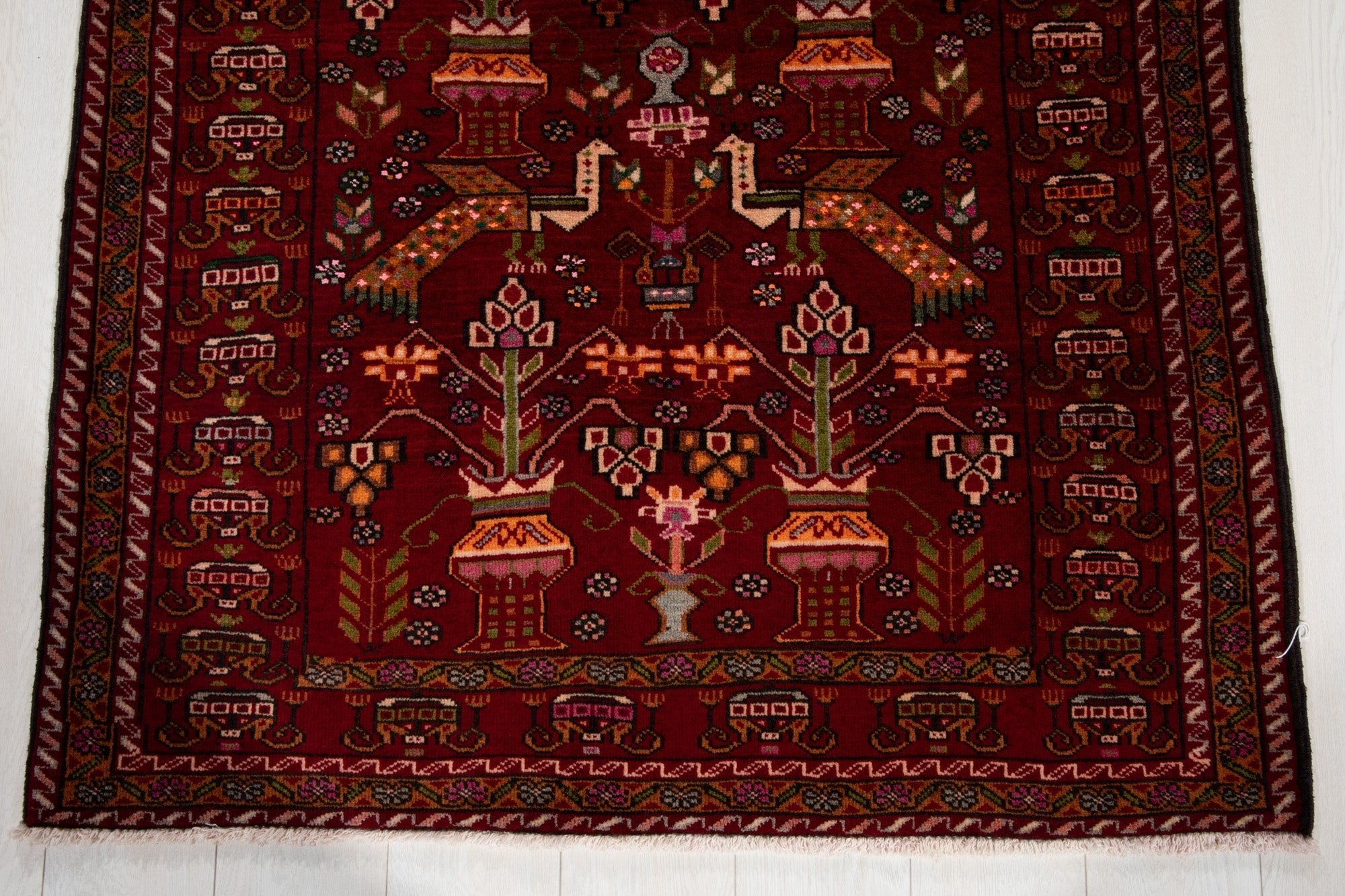 Hand-Knotted Vintage Wool Area Rug – 6' 5" x 3' 6" (196 x 107 cm) - Yasi & Fara
