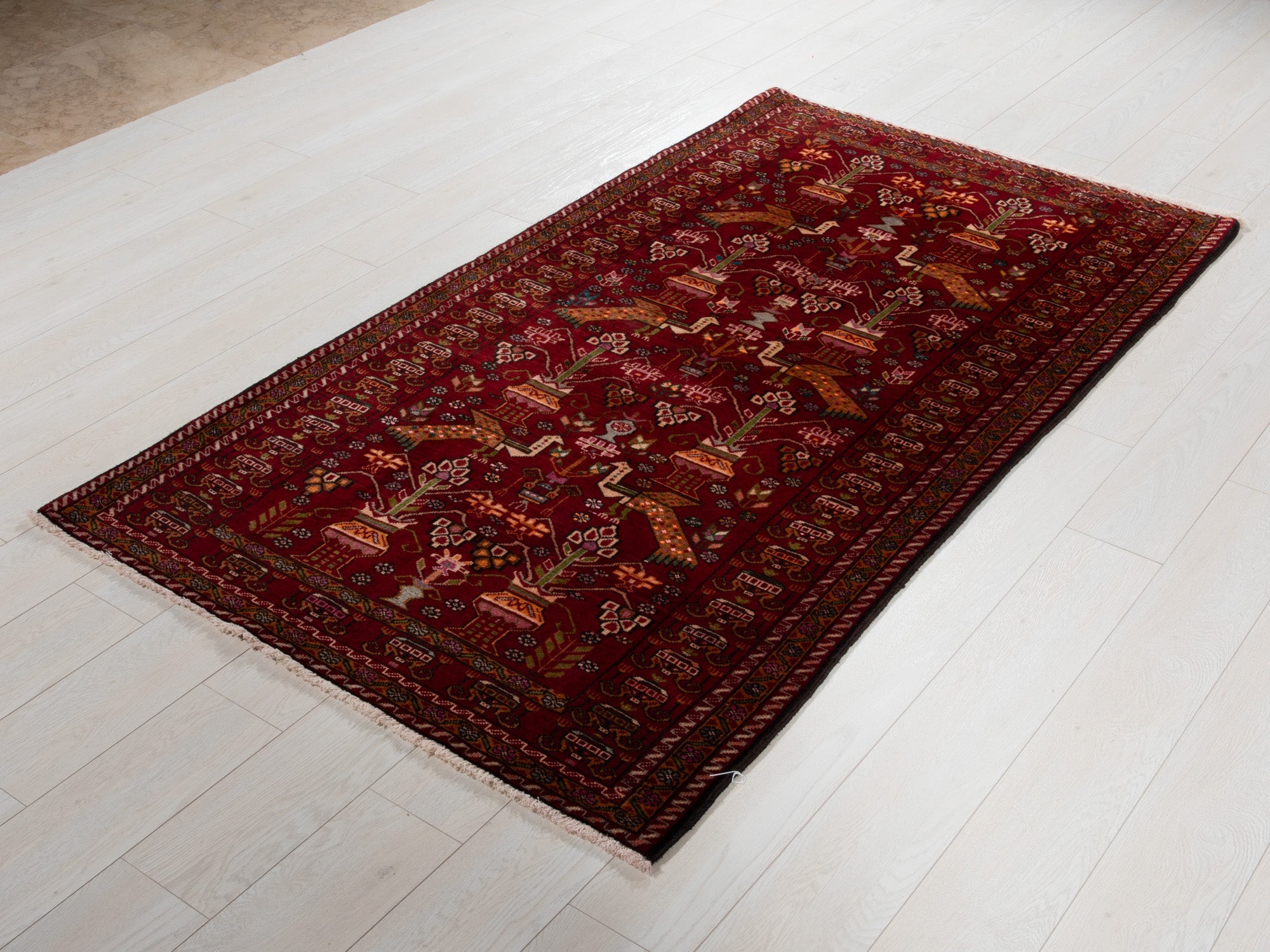 Hand-Knotted Vintage Wool Area Rug – 6' 5" x 3' 6" (196 x 107 cm) - Yasi & Fara