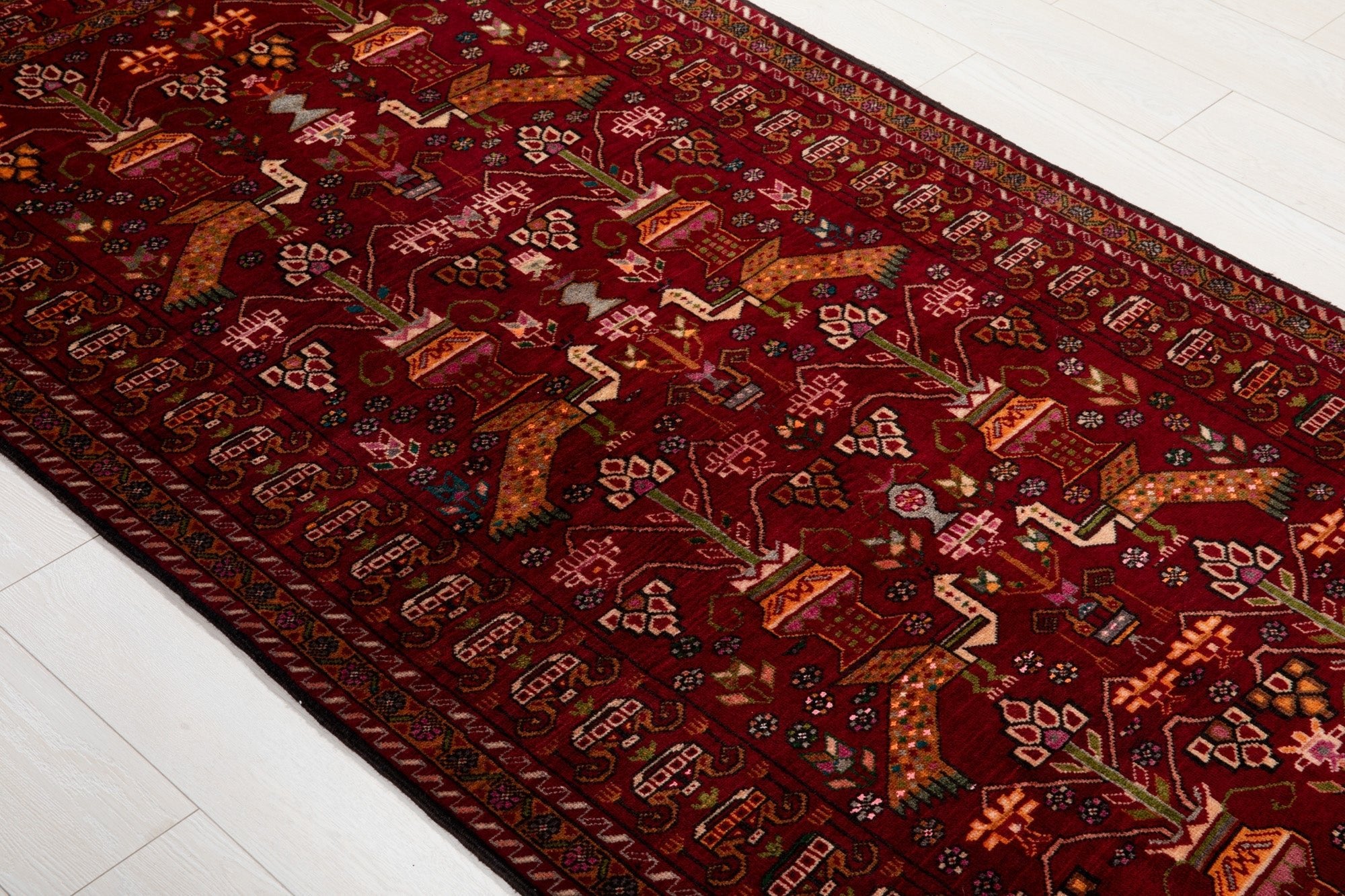 Hand-Knotted Vintage Wool Area Rug – 6' 5" x 3' 6" (196 x 107 cm) - Yasi & Fara