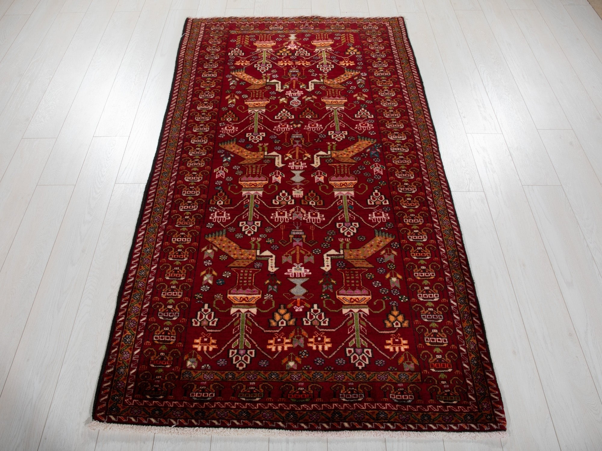 Hand-Knotted Vintage Wool Area Rug – 6' 5" x 3' 6" (196 x 107 cm) - Yasi & Fara