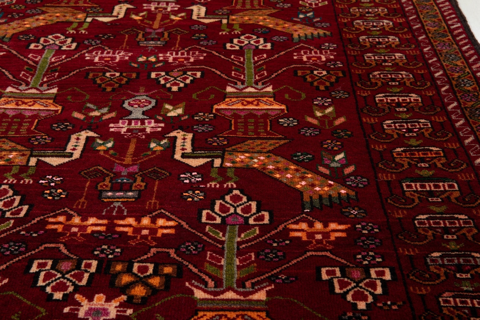 Hand-Knotted Vintage Wool Area Rug – 6' 5" x 3' 6" (196 x 107 cm) - Yasi & Fara
