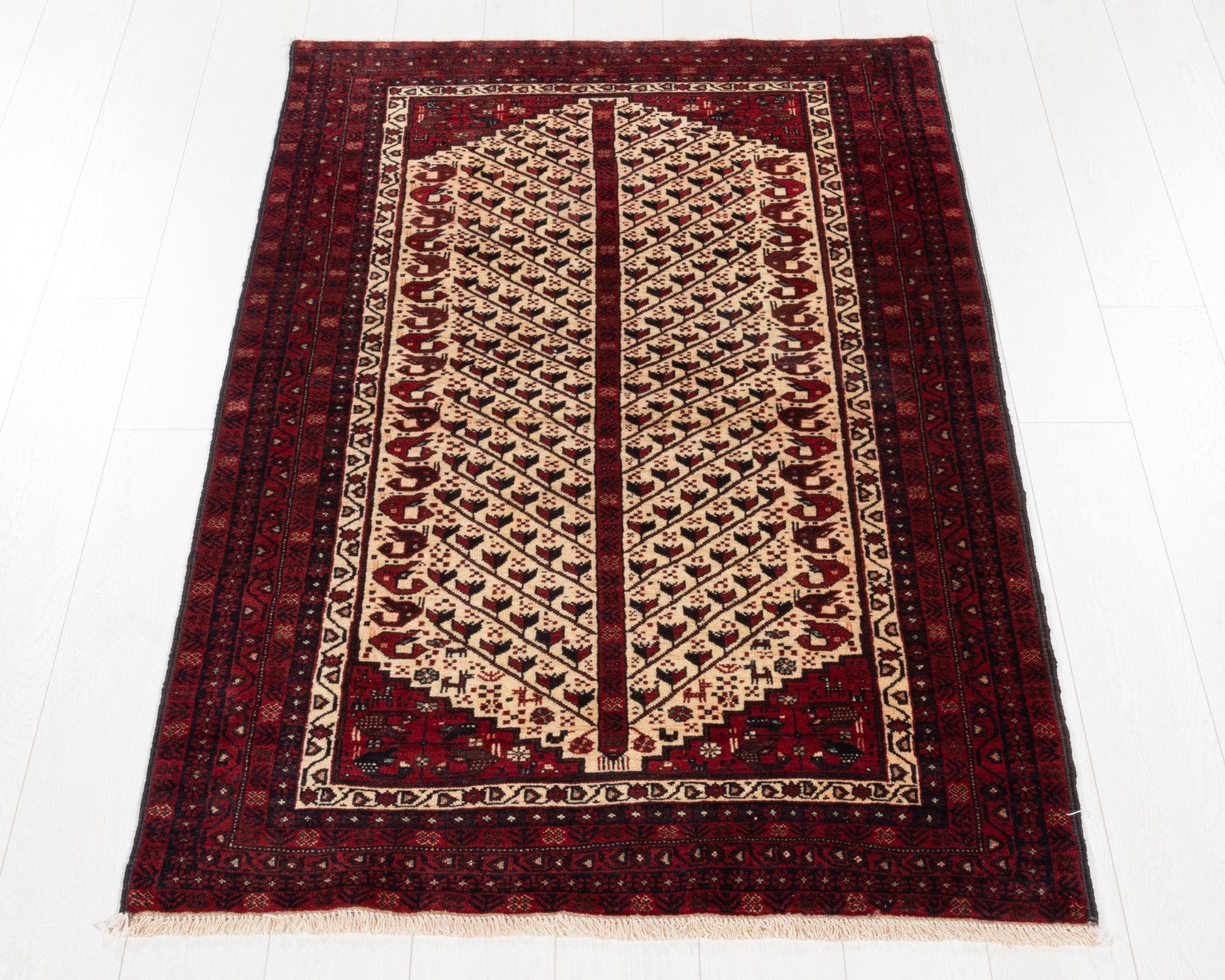 Hand-Knotted Vintage Wool Area Rug – 5' 10" x 3' 4" (179 x 103 cm) - Yasi & Fara