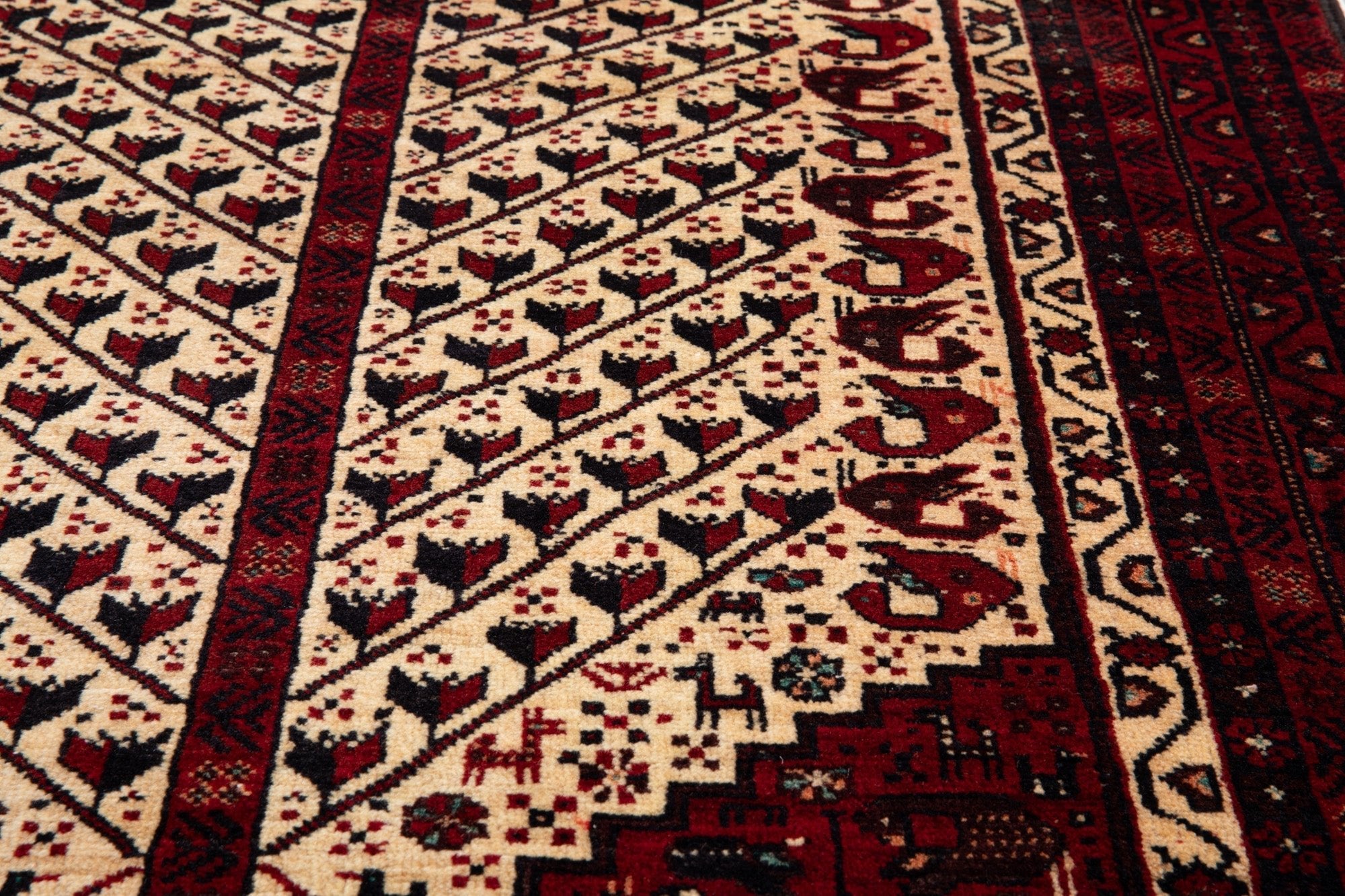 Hand-Knotted Vintage Wool Area Rug – 5' 10" x 3' 4" (179 x 103 cm) - Yasi & Fara