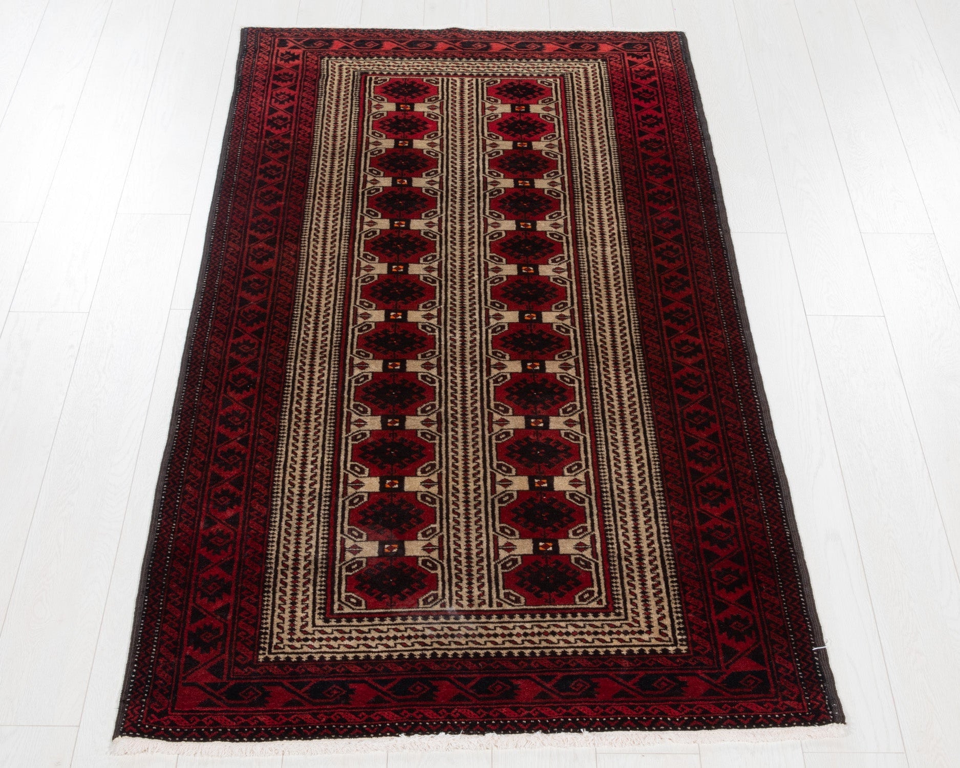Hand-Knotted Vintage Wool Area Rug – 6' 4" x 3' 4" (194 x 102 cm) - Yasi & Fara