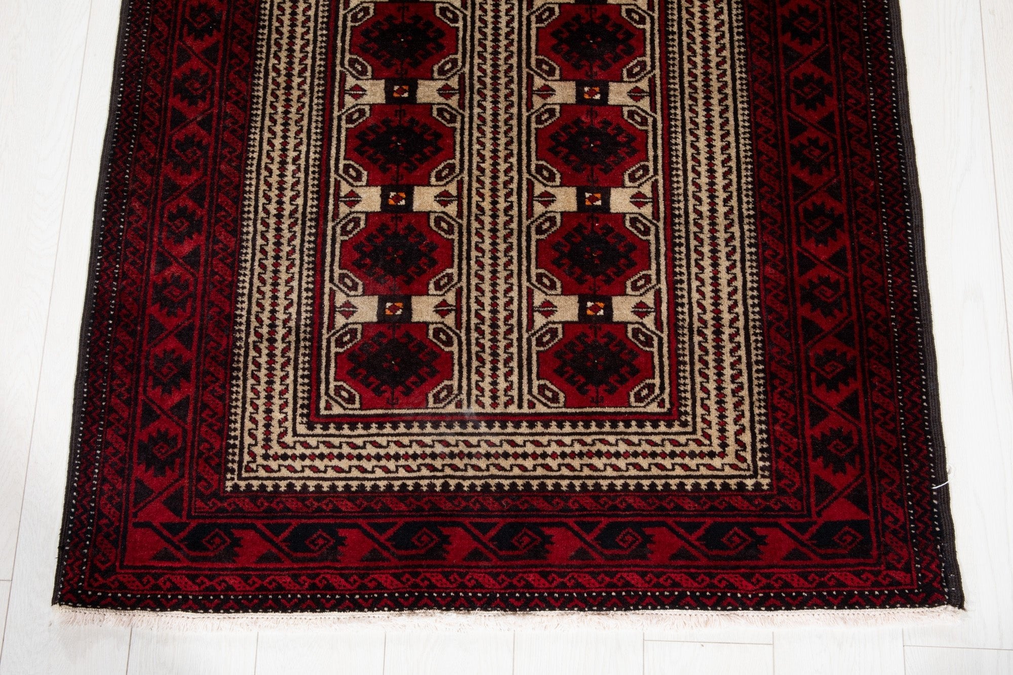 Hand-Knotted Vintage Wool Area Rug – 6' 4" x 3' 4" (194 x 102 cm) - Yasi & Fara