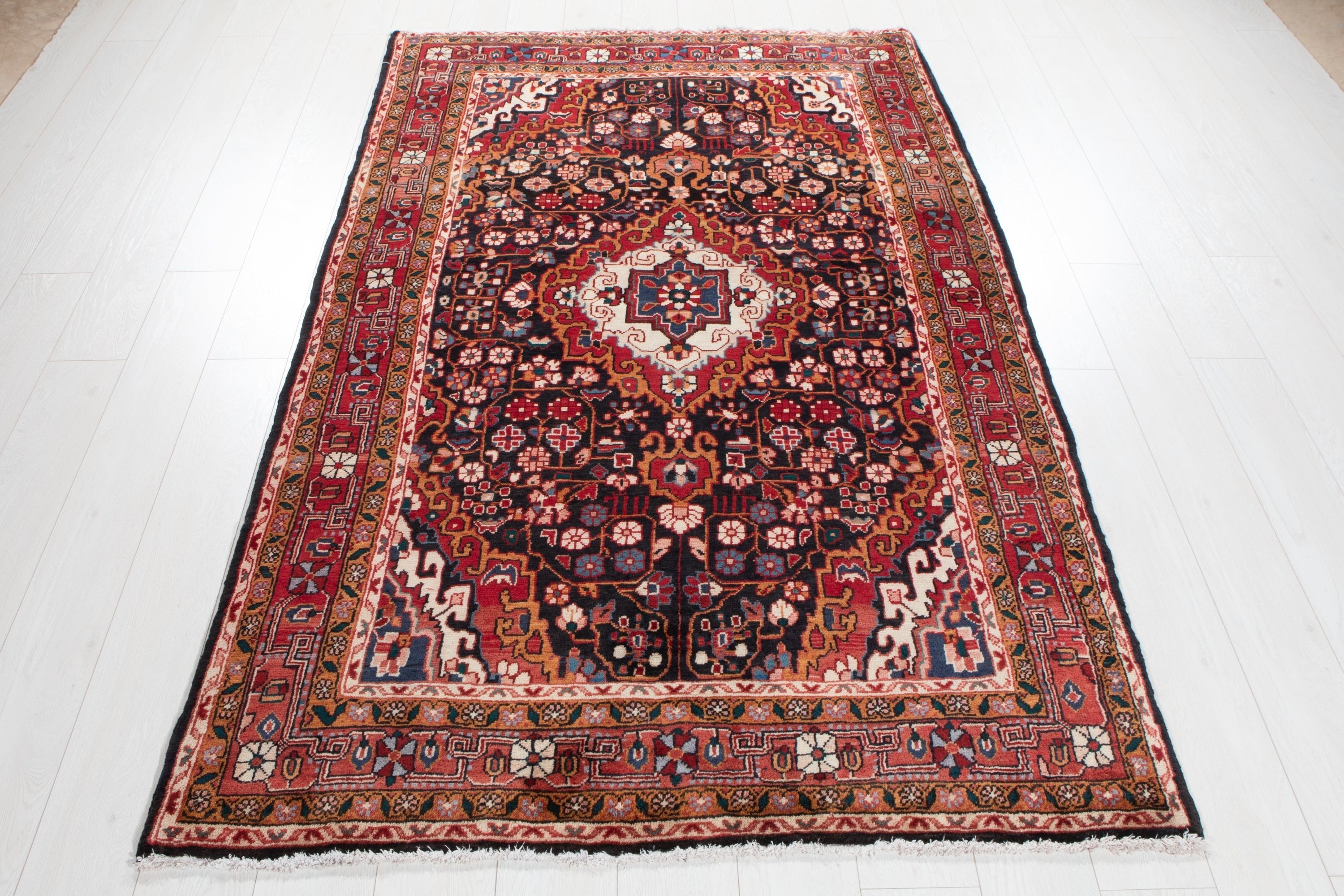 Hand-Knotted Vintage Wool Area Rug – 6' 11" x 4' 4" (210 x 133 cm) - Yasi & Fara