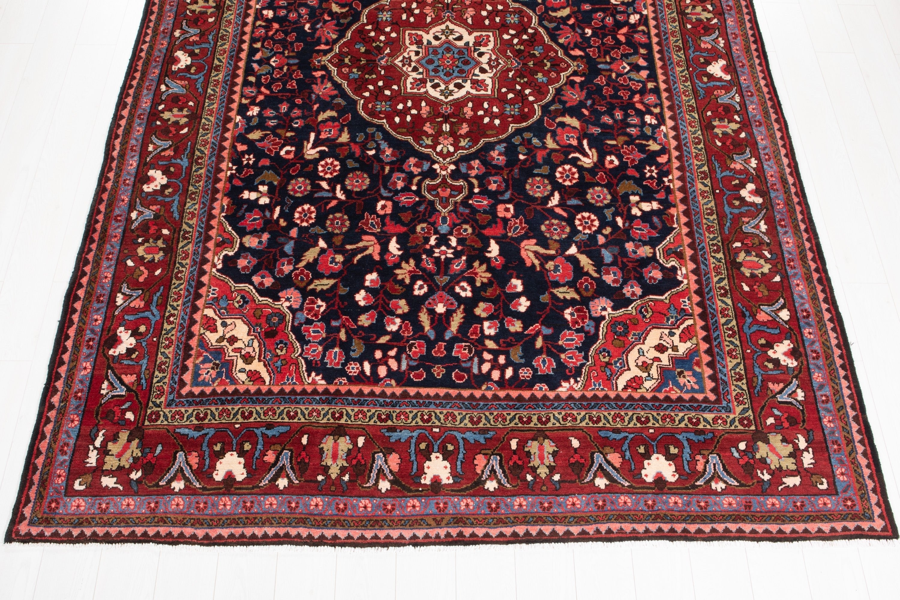 Hand-Knotted Vintage Wool Large Area Rug – 10' 8" x 7' 3" (325 x 222 cm) - Yasi & Fara
