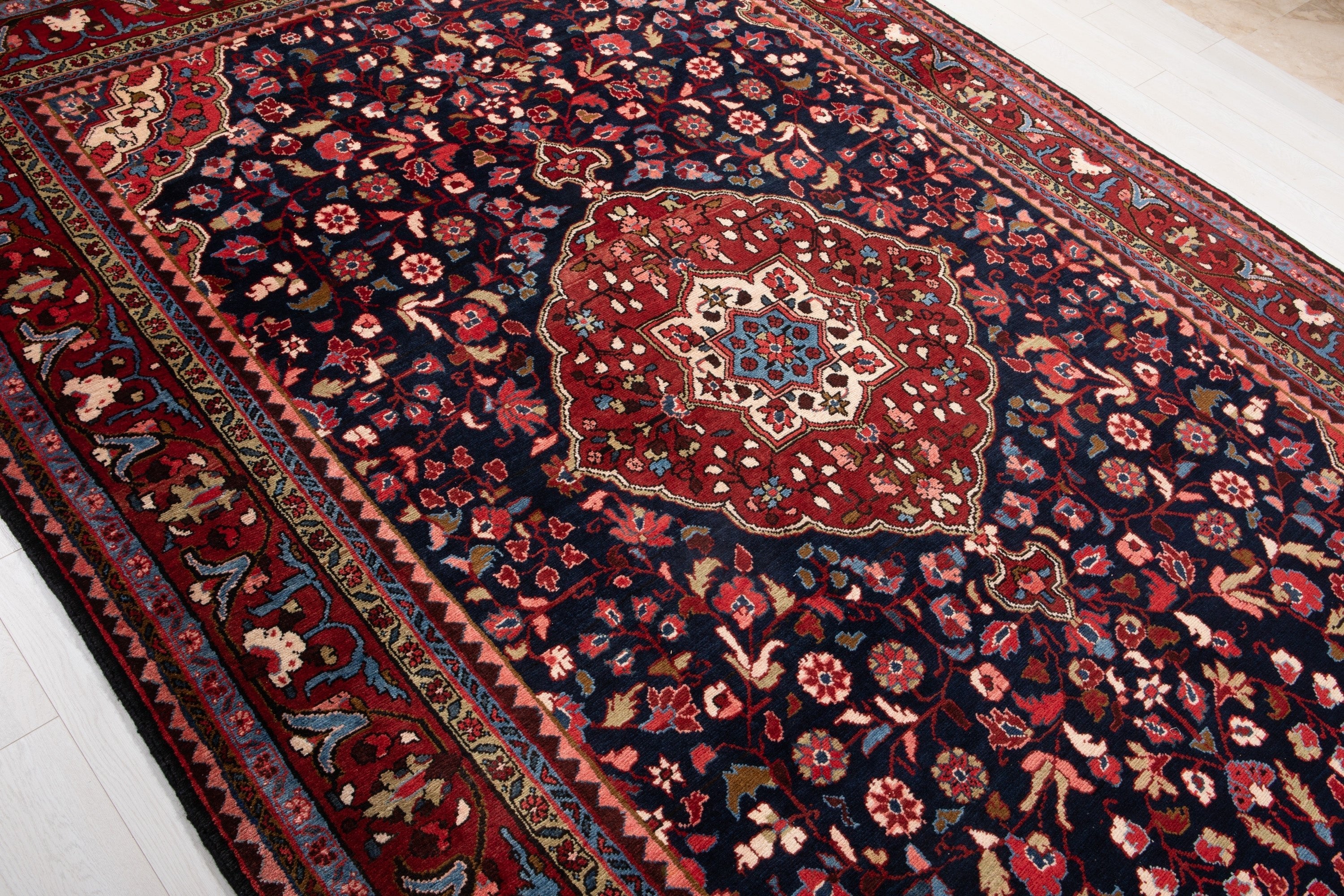 Hand-Knotted Vintage Wool Large Area Rug – 10' 8" x 7' 3" (325 x 222 cm) - Yasi & Fara