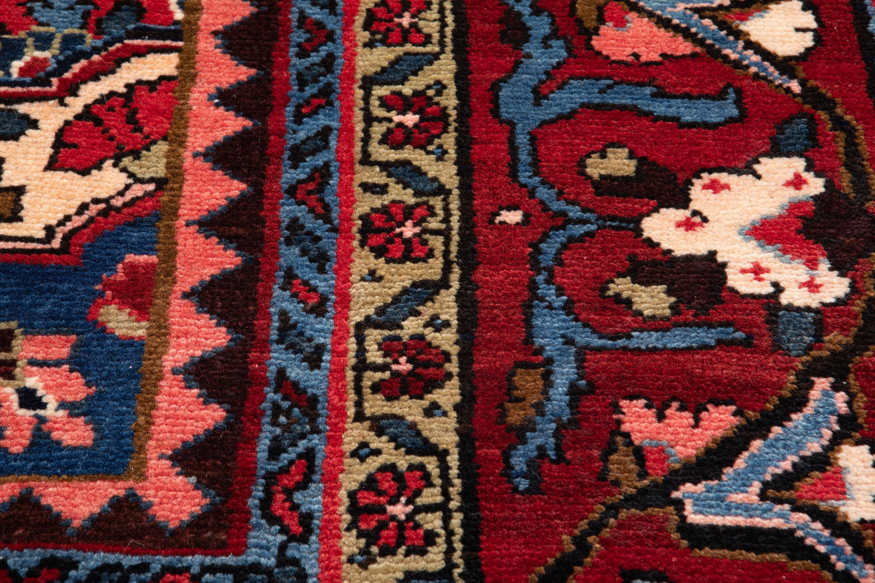 Hand-Knotted Vintage Wool Large Area Rug – 10' 8" x 7' 3" (325 x 222 cm) - Yasi & Fara