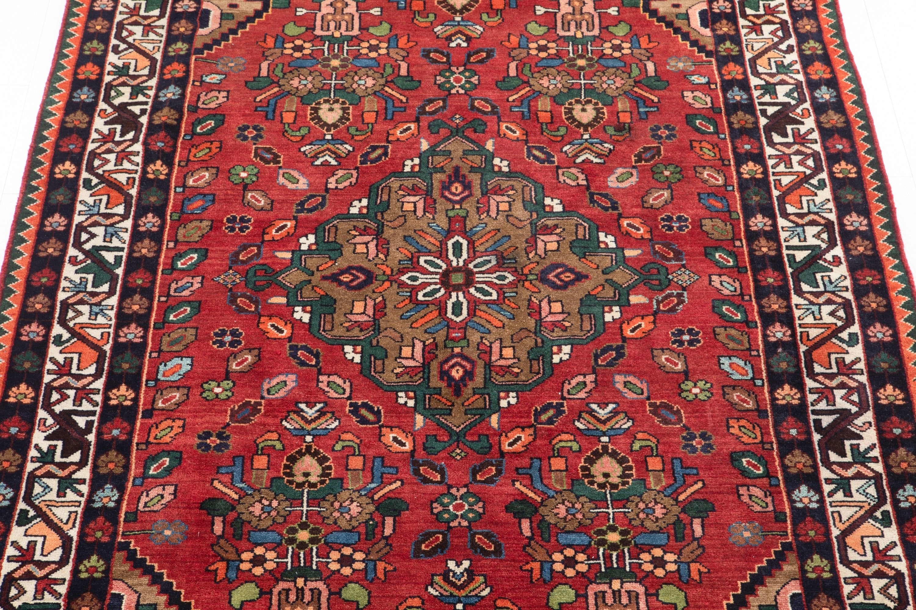 Hand-Knotted Vintage Wool Area Rug – 9' 1" x 5' (277 x 152 cm) - Yasi & Fara