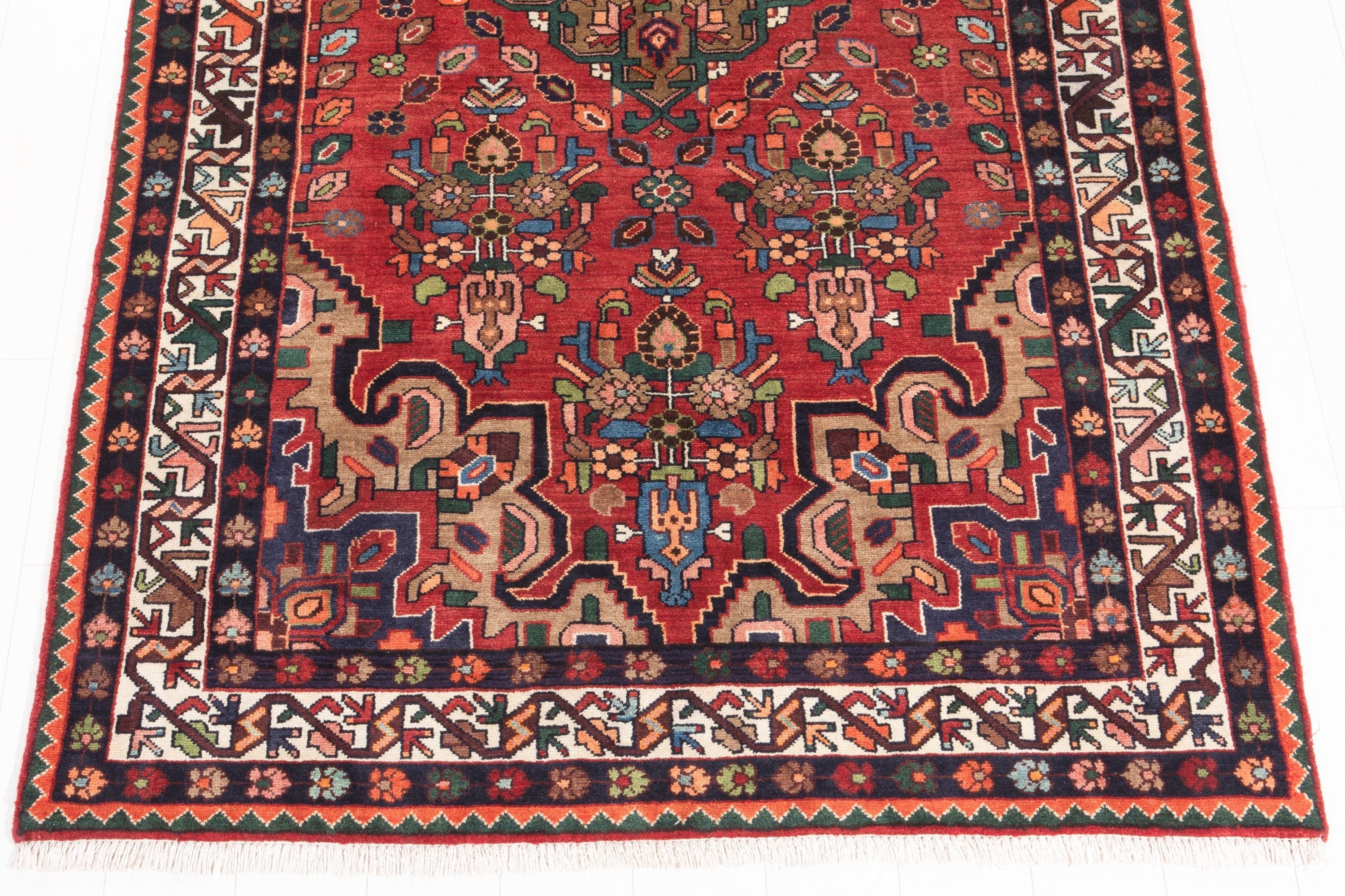Hand-Knotted Vintage Wool Area Rug – 9' 1" x 5' (277 x 152 cm) - Yasi & Fara
