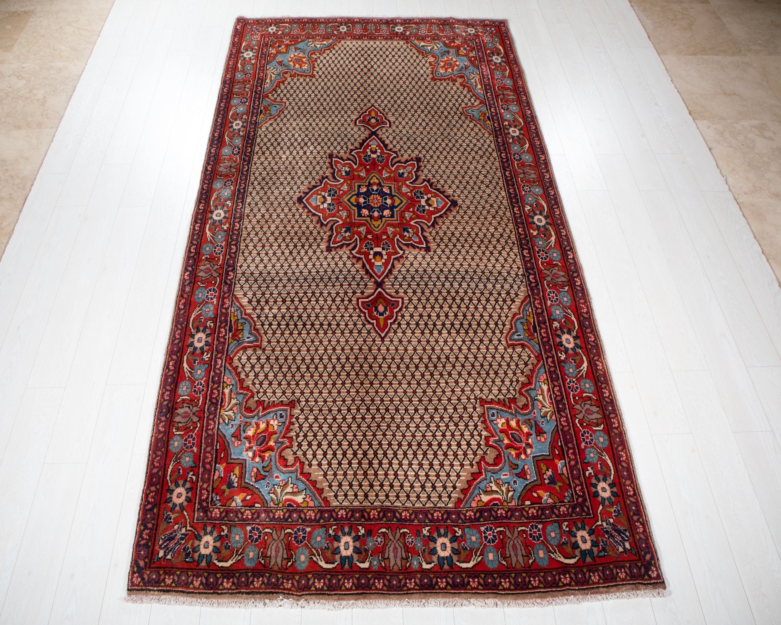 Hand-Knotted Vintage Wool Area Rug – 10' 7" x 5' 4" (324 x 161 cm) - Yasi & Fara