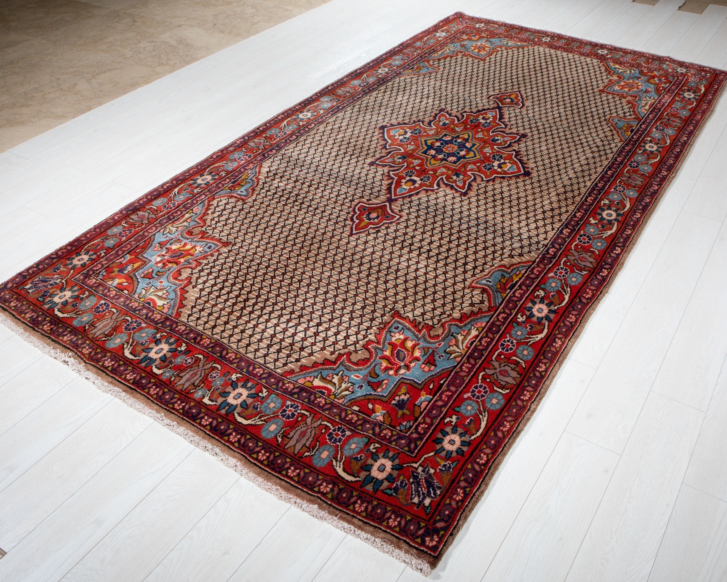 Hand-Knotted Vintage Wool Area Rug – 10' 7" x 5' 4" (324 x 161 cm) - Yasi & Fara