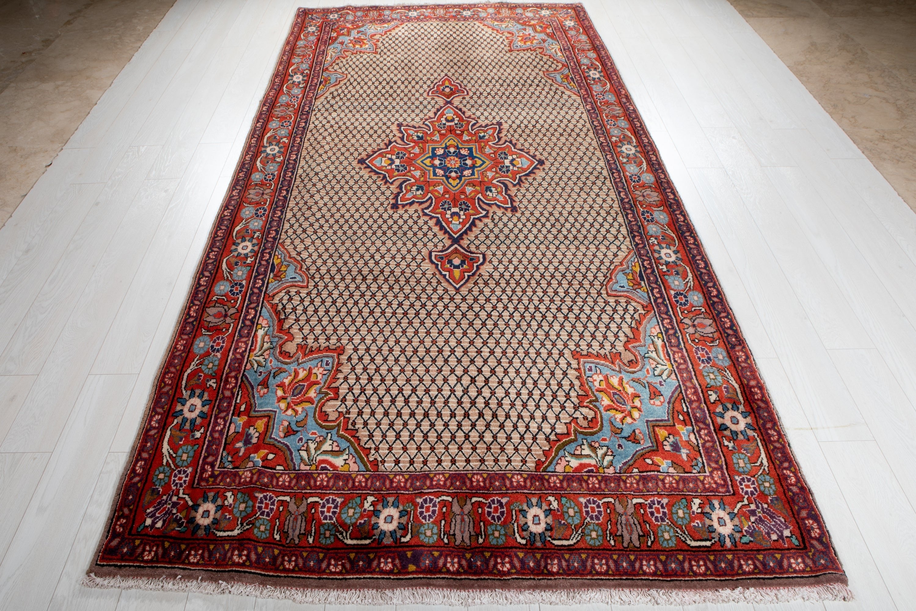 Hand-Knotted Vintage Wool Area Rug – 10' 7" x 5' 4" (324 x 161 cm) - Yasi & Fara